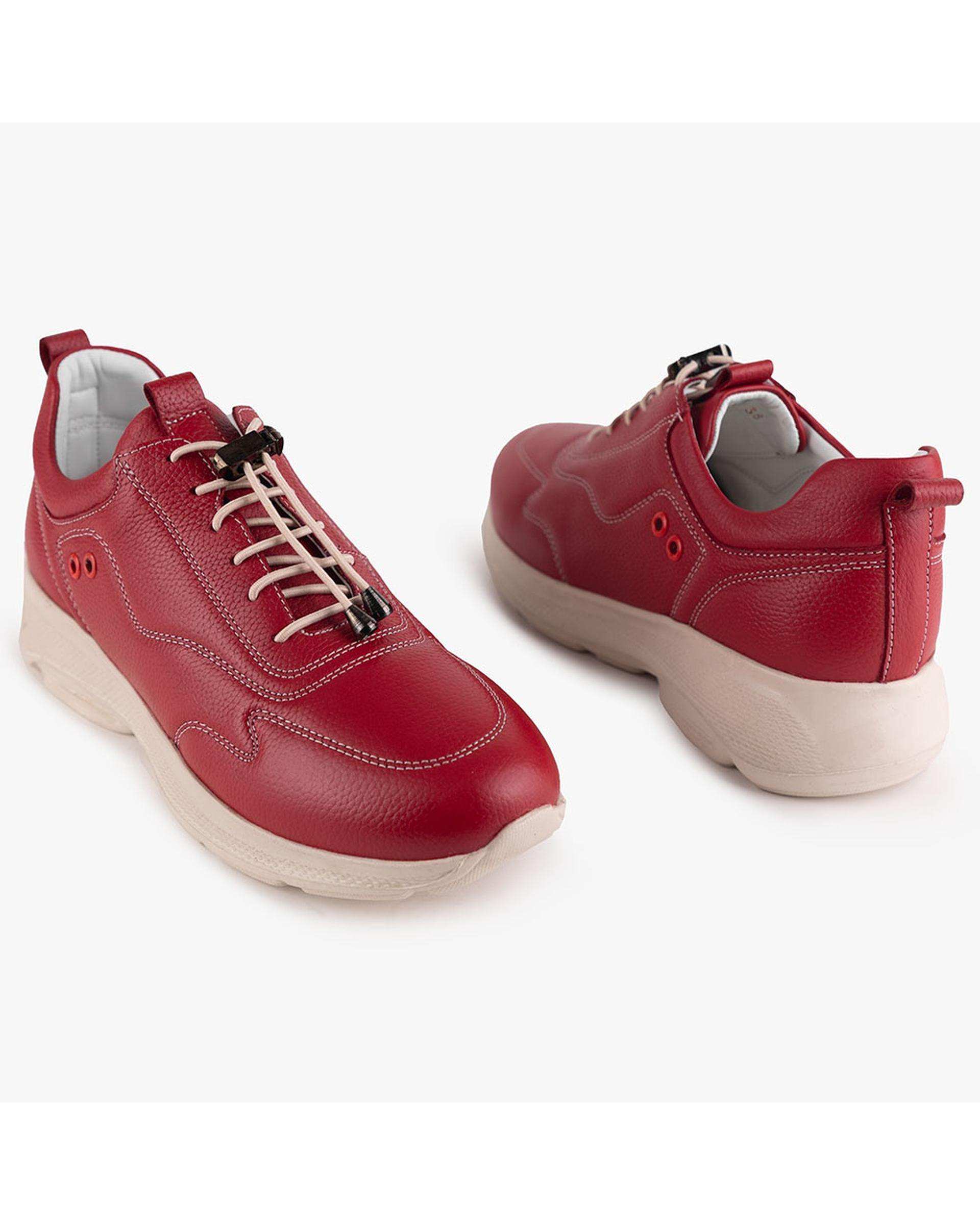 کفش چرم زنانه کژوال طبی قرمز برتونیکس Berttonix کد A-4021