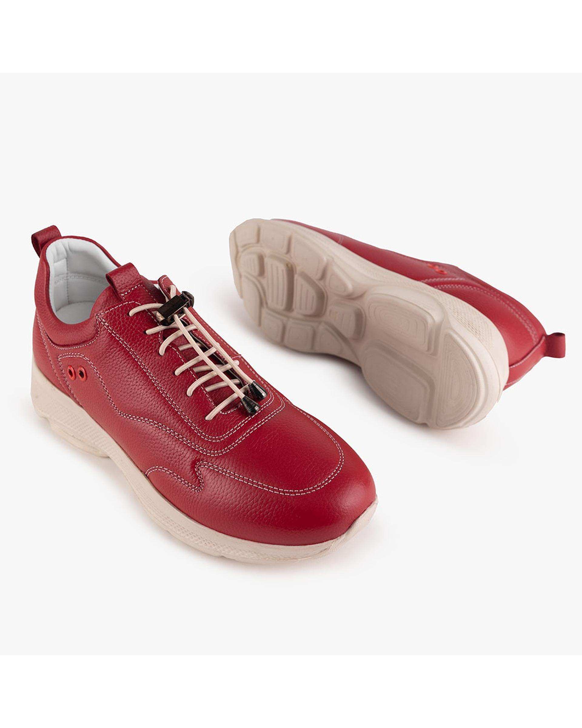 کفش چرم زنانه کژوال طبی قرمز برتونیکس Berttonix کد A-4021