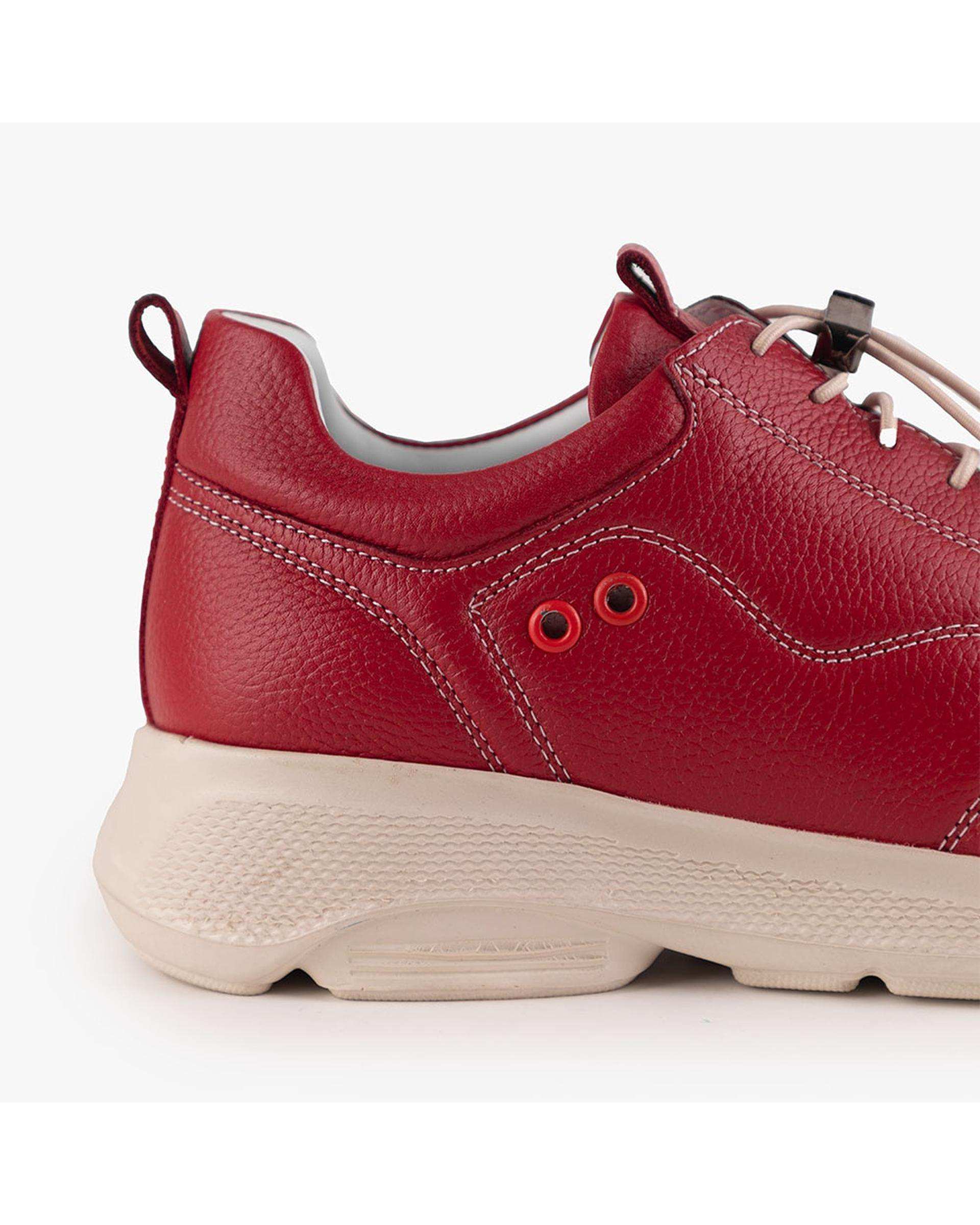 کفش چرم زنانه کژوال طبی قرمز برتونیکس Berttonix کد A-4021