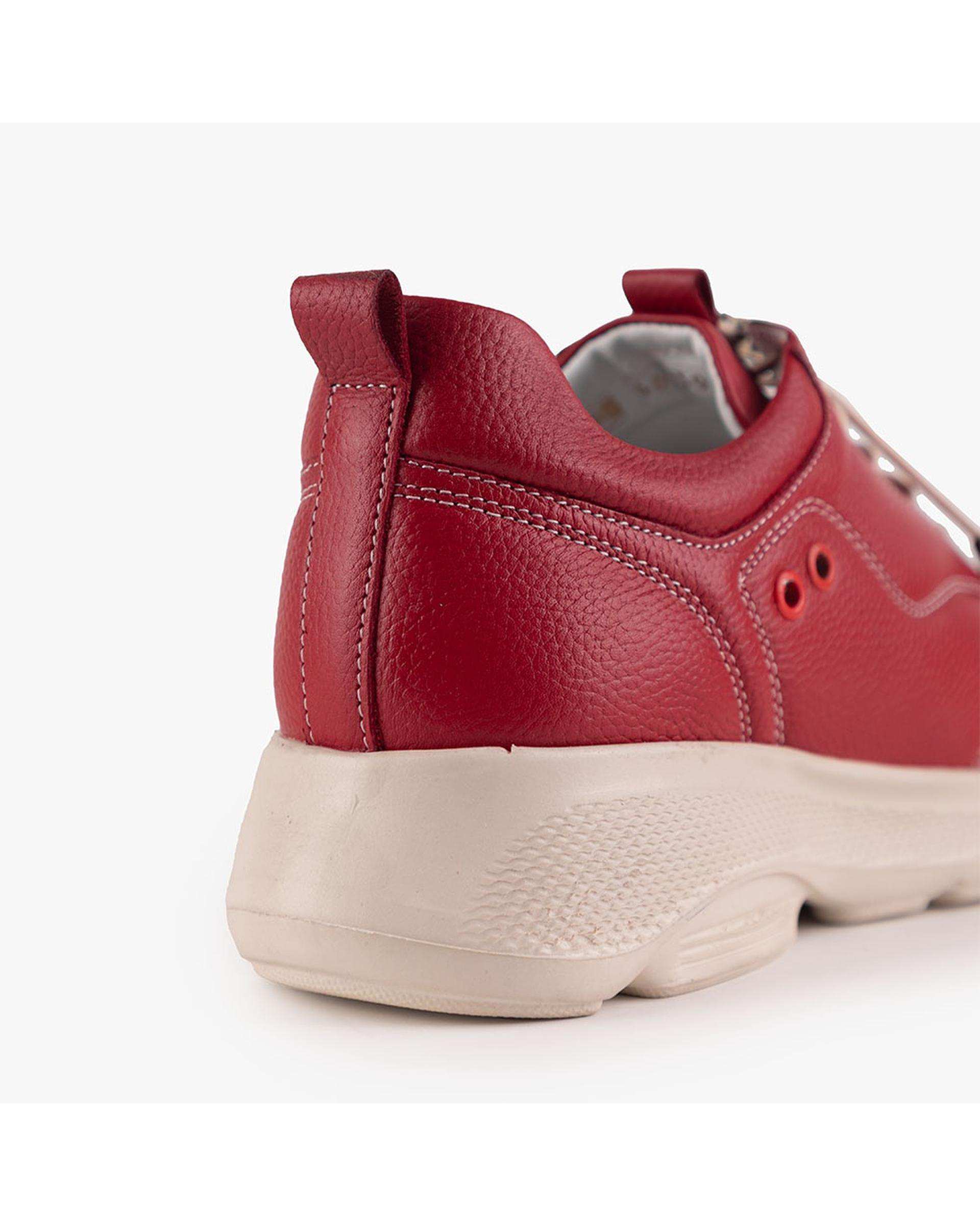 کفش چرم زنانه کژوال طبی قرمز برتونیکس Berttonix کد A-4021