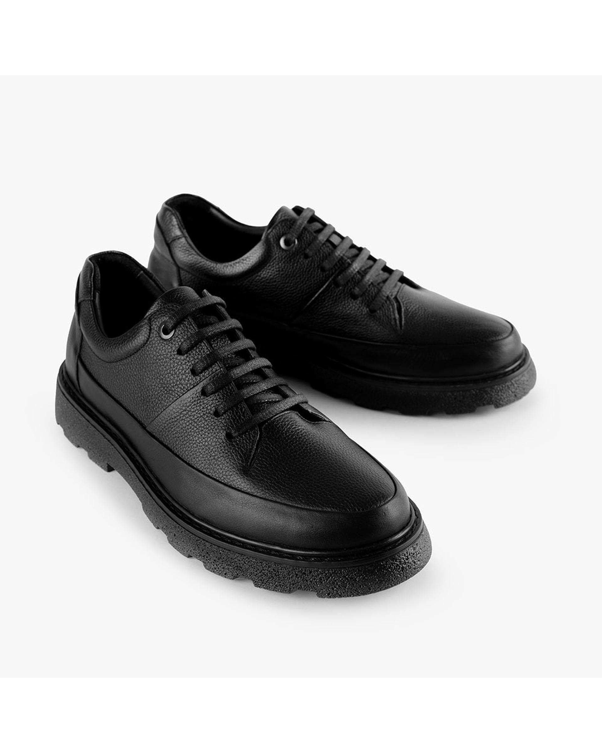 کفش چرم مردانه کژوال طبی مشکی برتونیکس Berttonix کد B 282