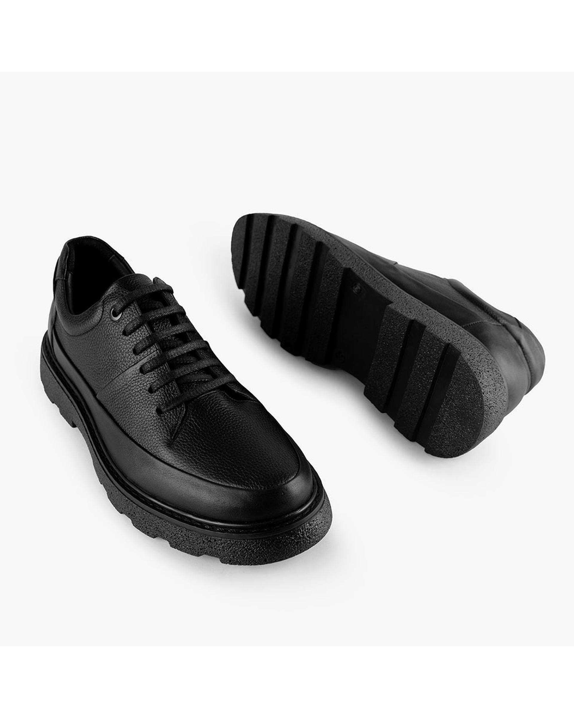 کفش چرم مردانه کژوال طبی مشکی برتونیکس Berttonix کد B 282