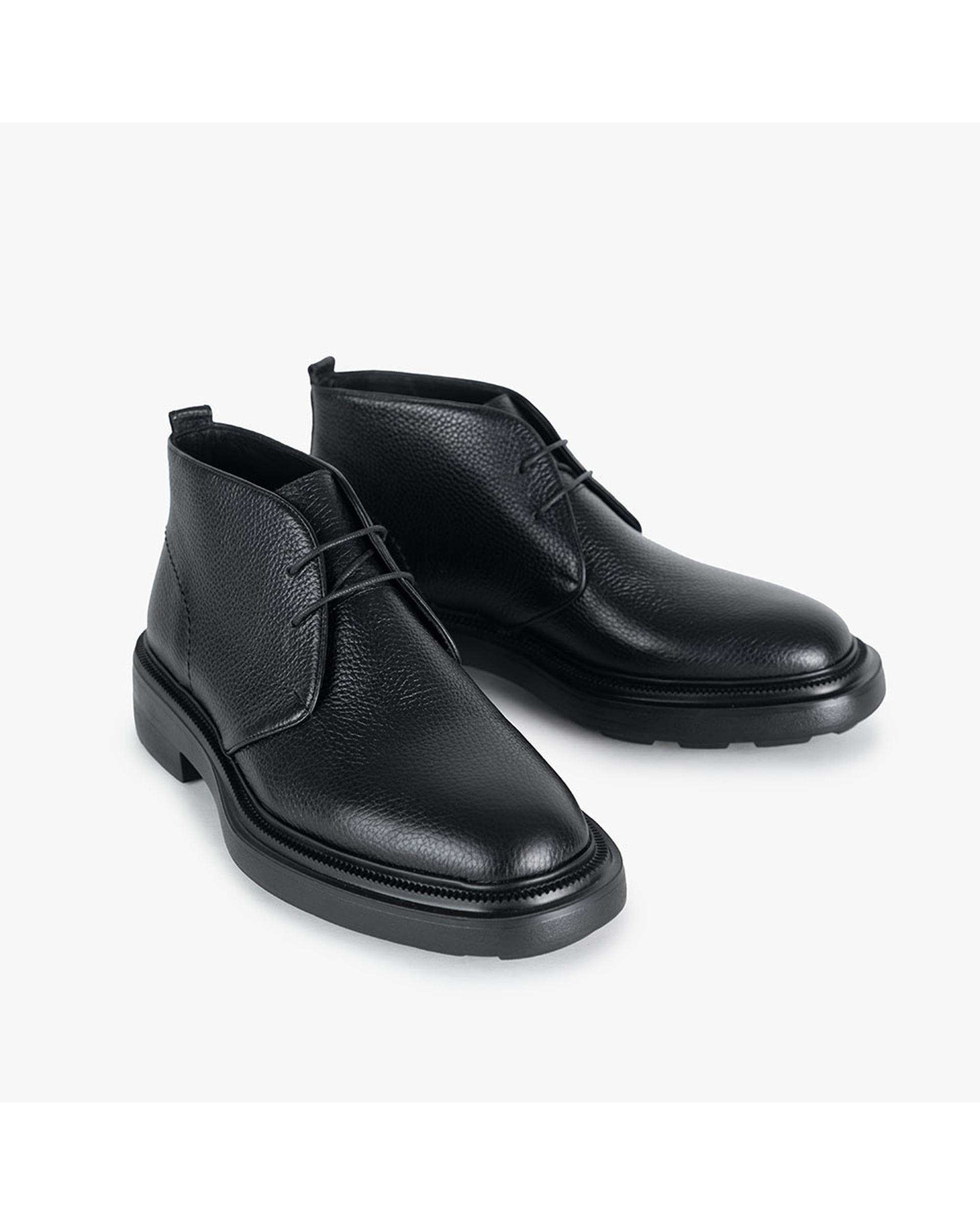 بوت چرم مردانه طبی مشکی شبرو برتونیکس Berttonix کد ES-4058