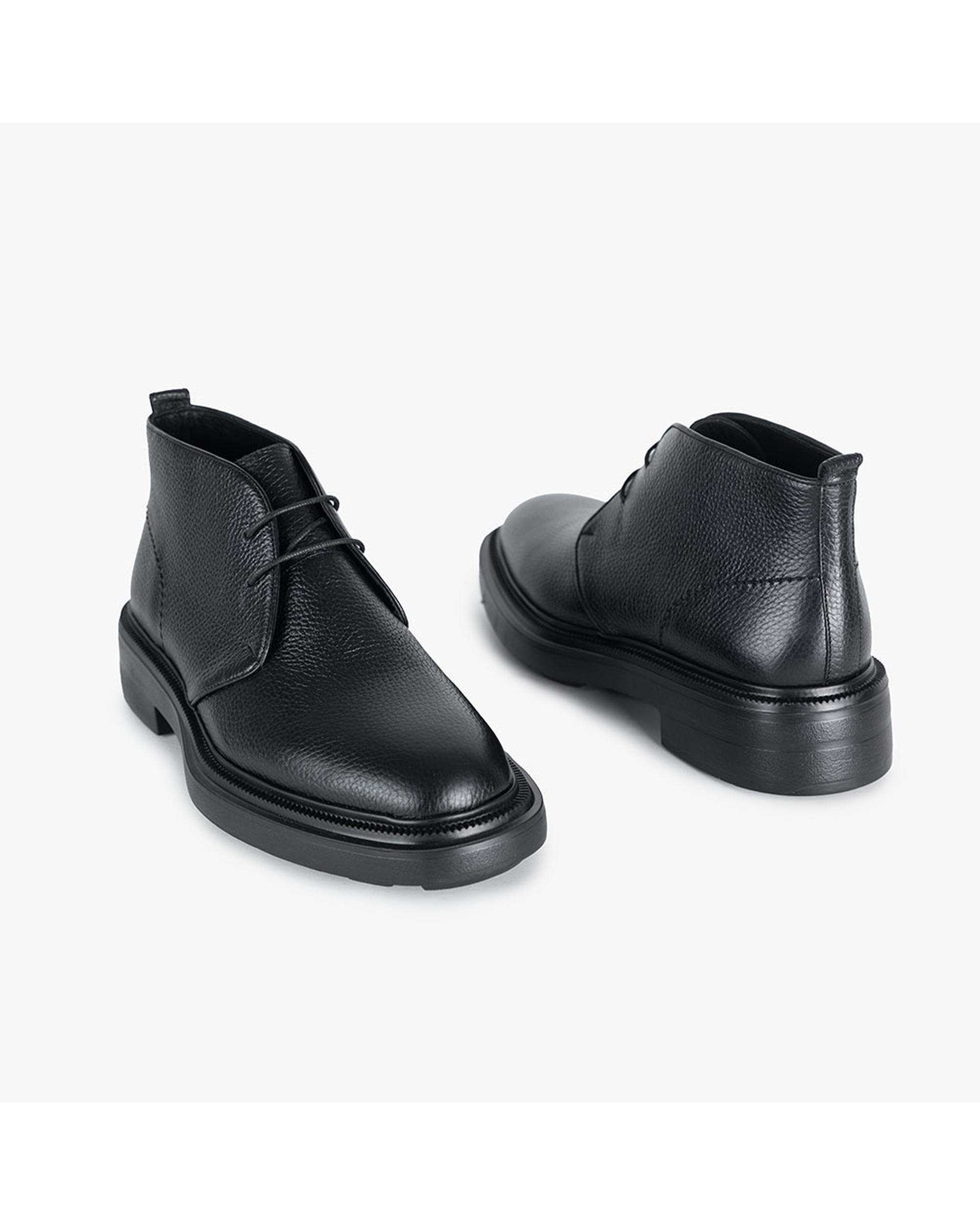 بوت چرم مردانه طبی مشکی شبرو برتونیکس Berttonix کد ES-4058