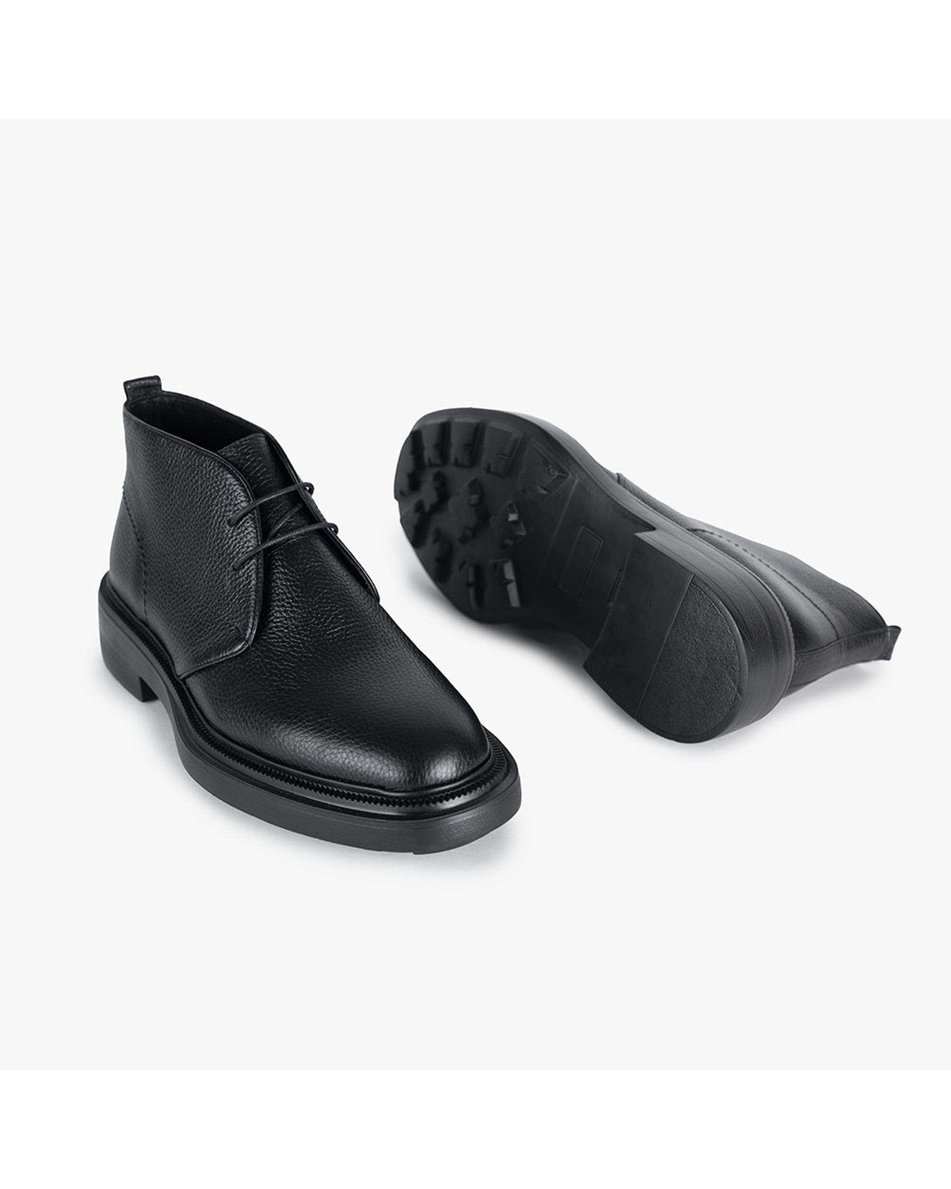 بوت چرم مردانه طبی مشکی شبرو برتونیکس Berttonix کد ES-4058