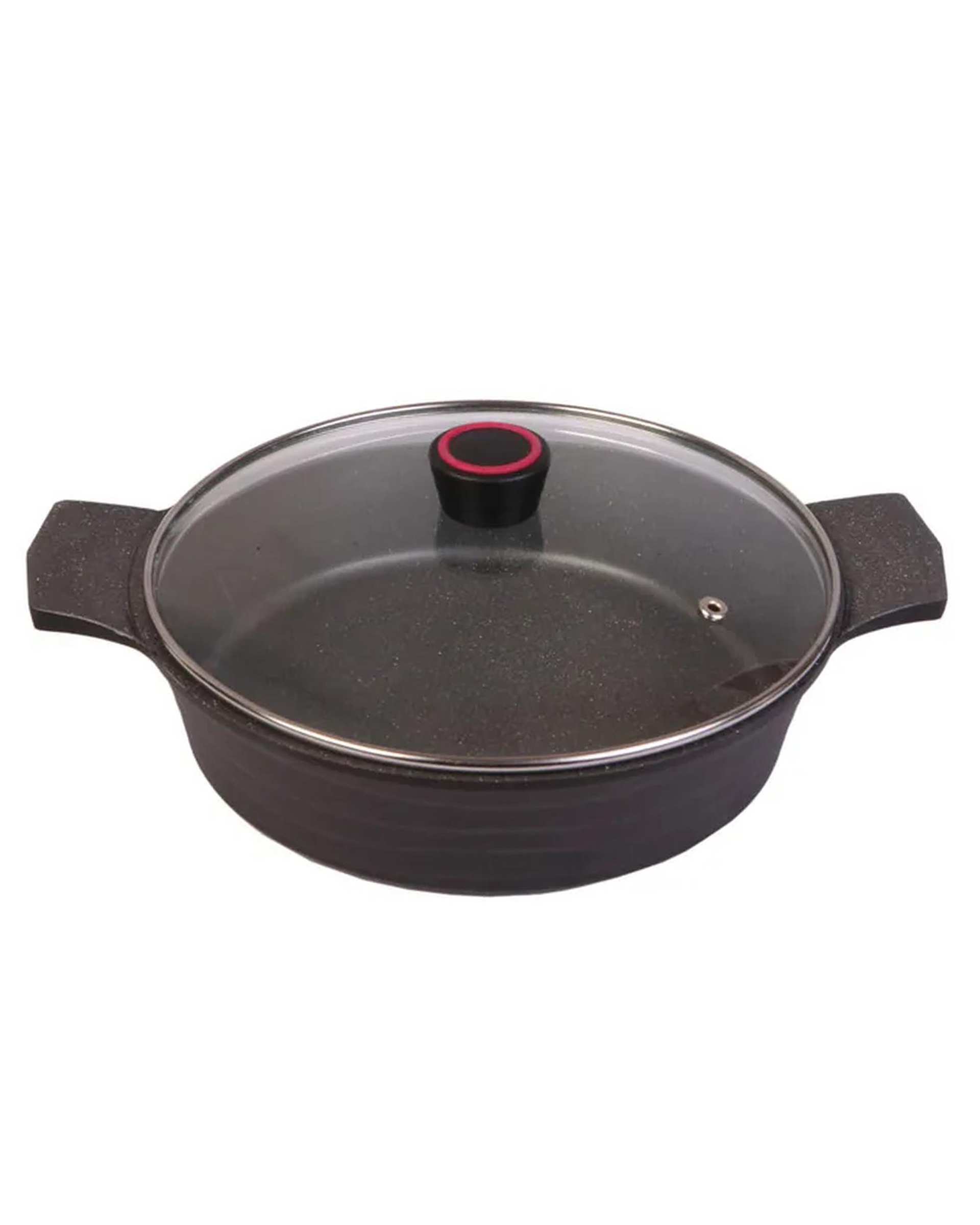 تابه دو دسته مشکی تکنو Tecno مدل ونوس سایز 28