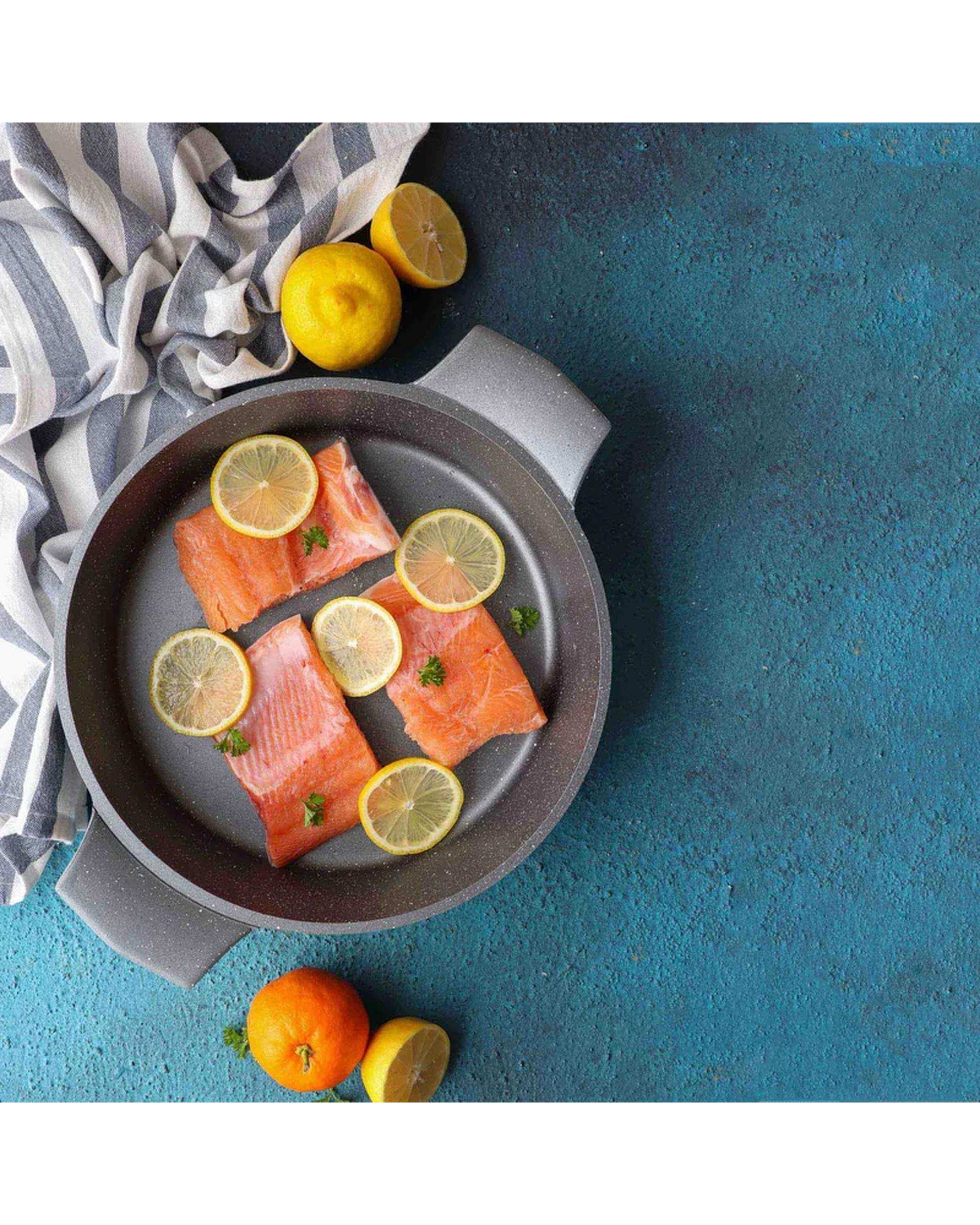 تابه دو دسته طوسی تکنو Tecno مدل ونوس سایز 28