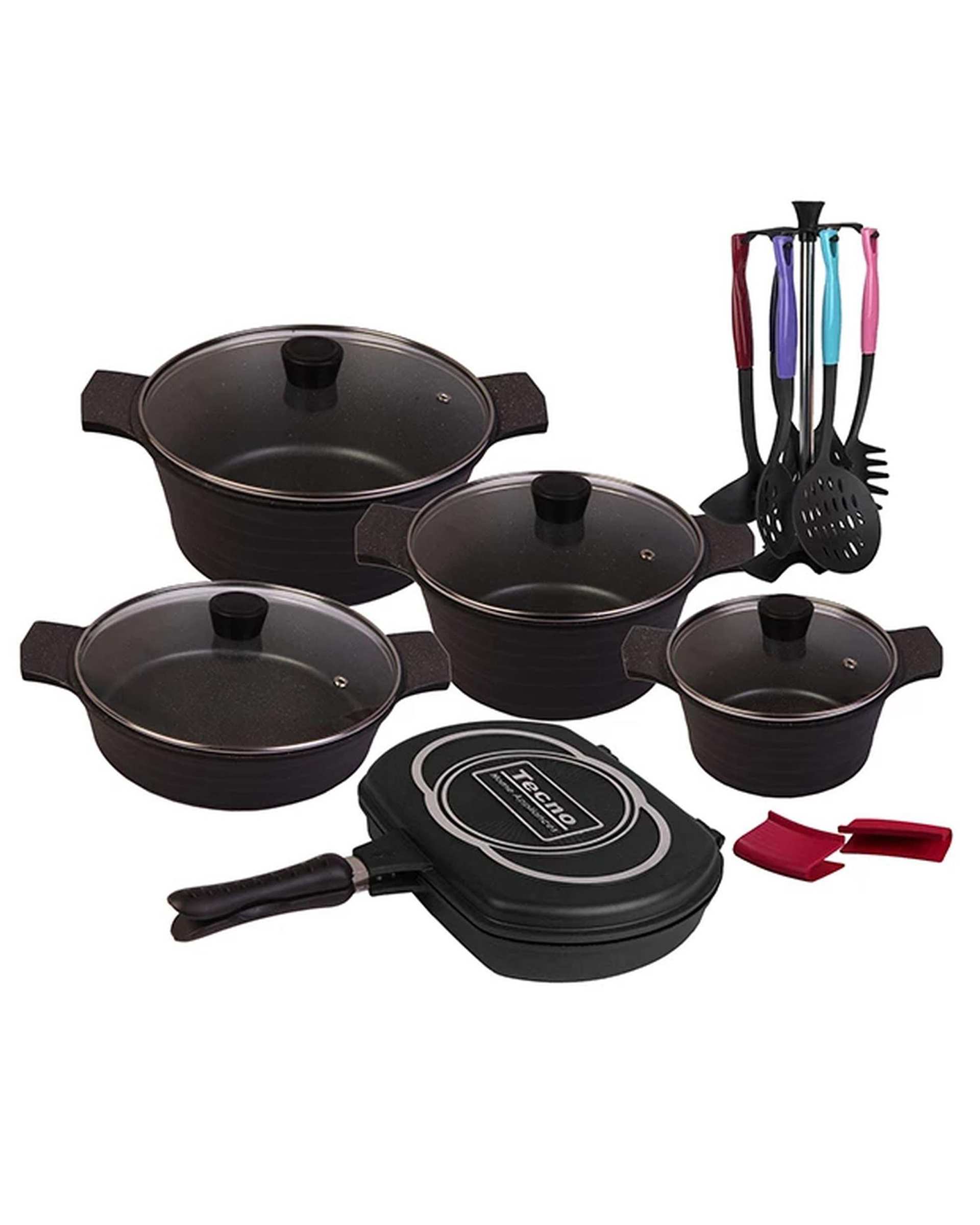 سرویس قابلمه 19 پارچه مشکی تکنو Tecno مدل ونوس