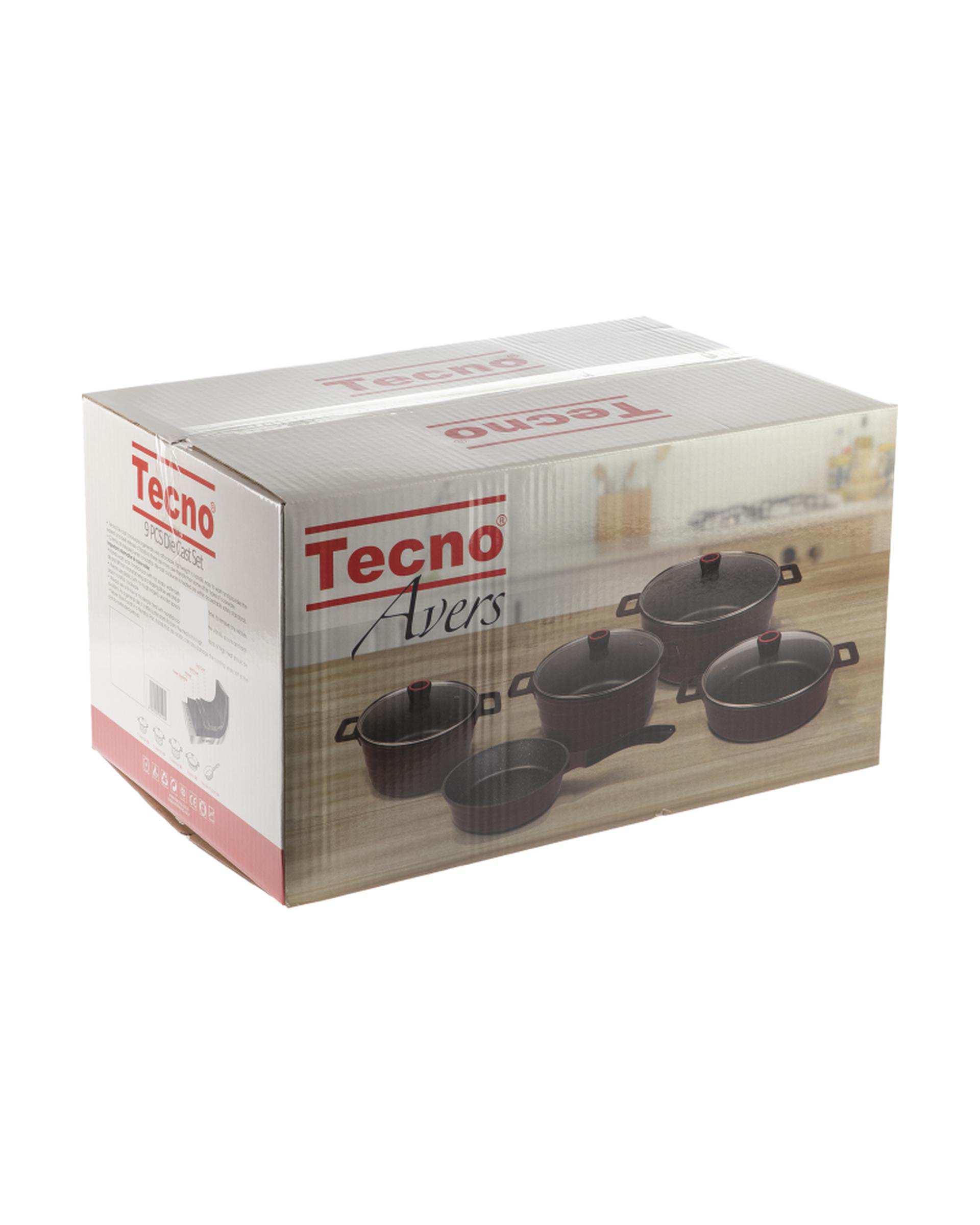 سرویس قابلمه 9 پارچه طوسی تکنو Tecno مدل اورس