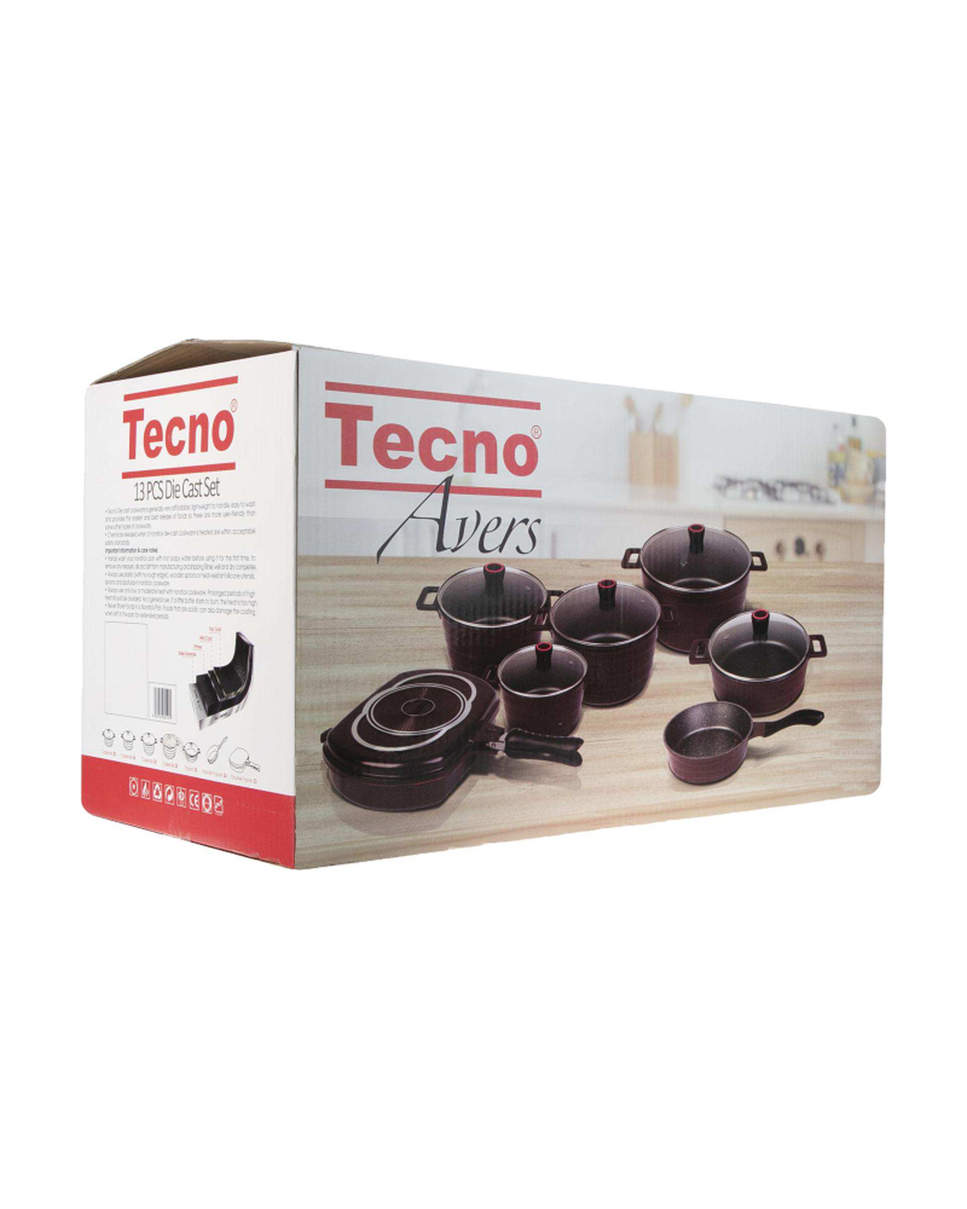 سرویس قابلمه 13 پارچه طوسی تکنو Tecno مدل اورس