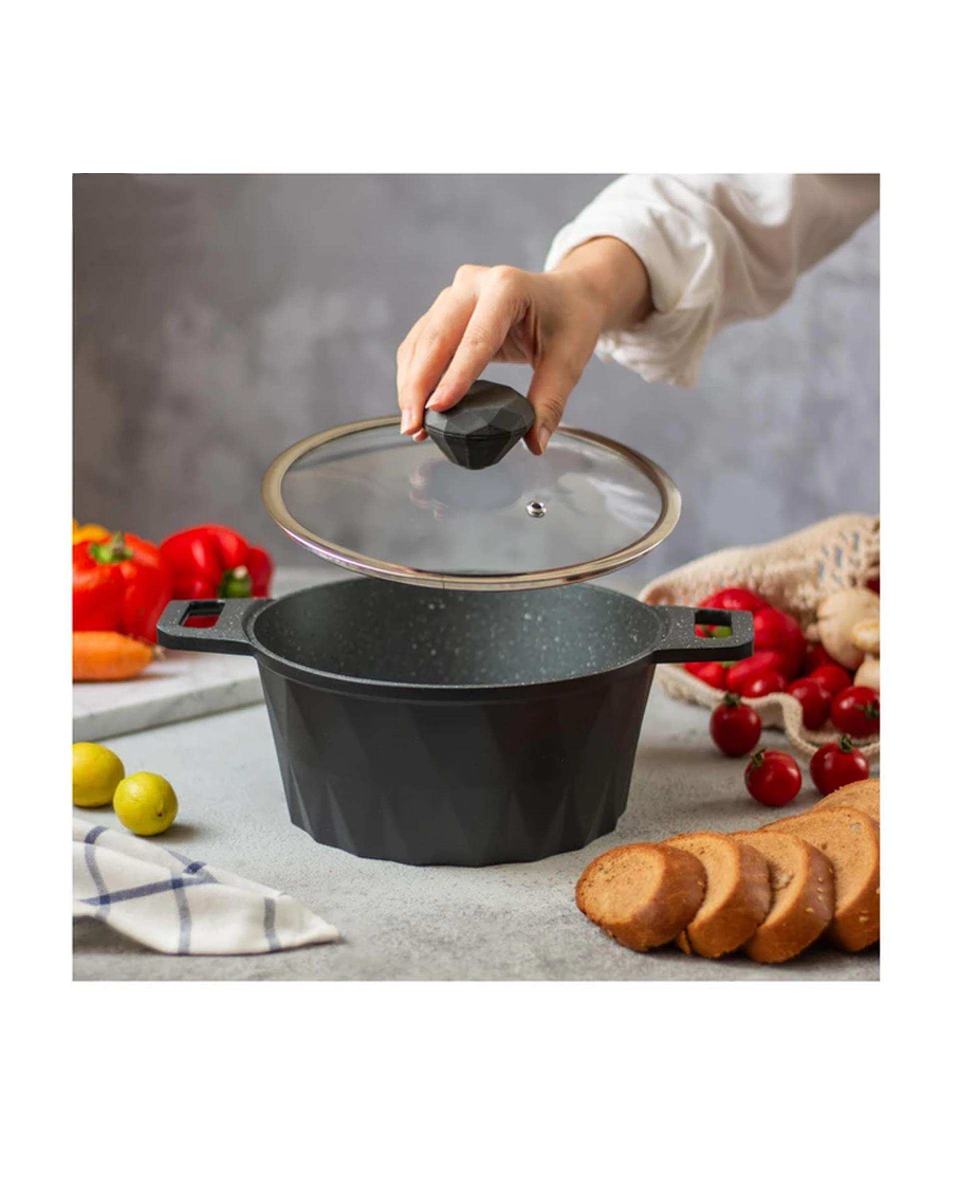 قابلمه مشکی تکنو Tecno مدل دایموند سایز 20