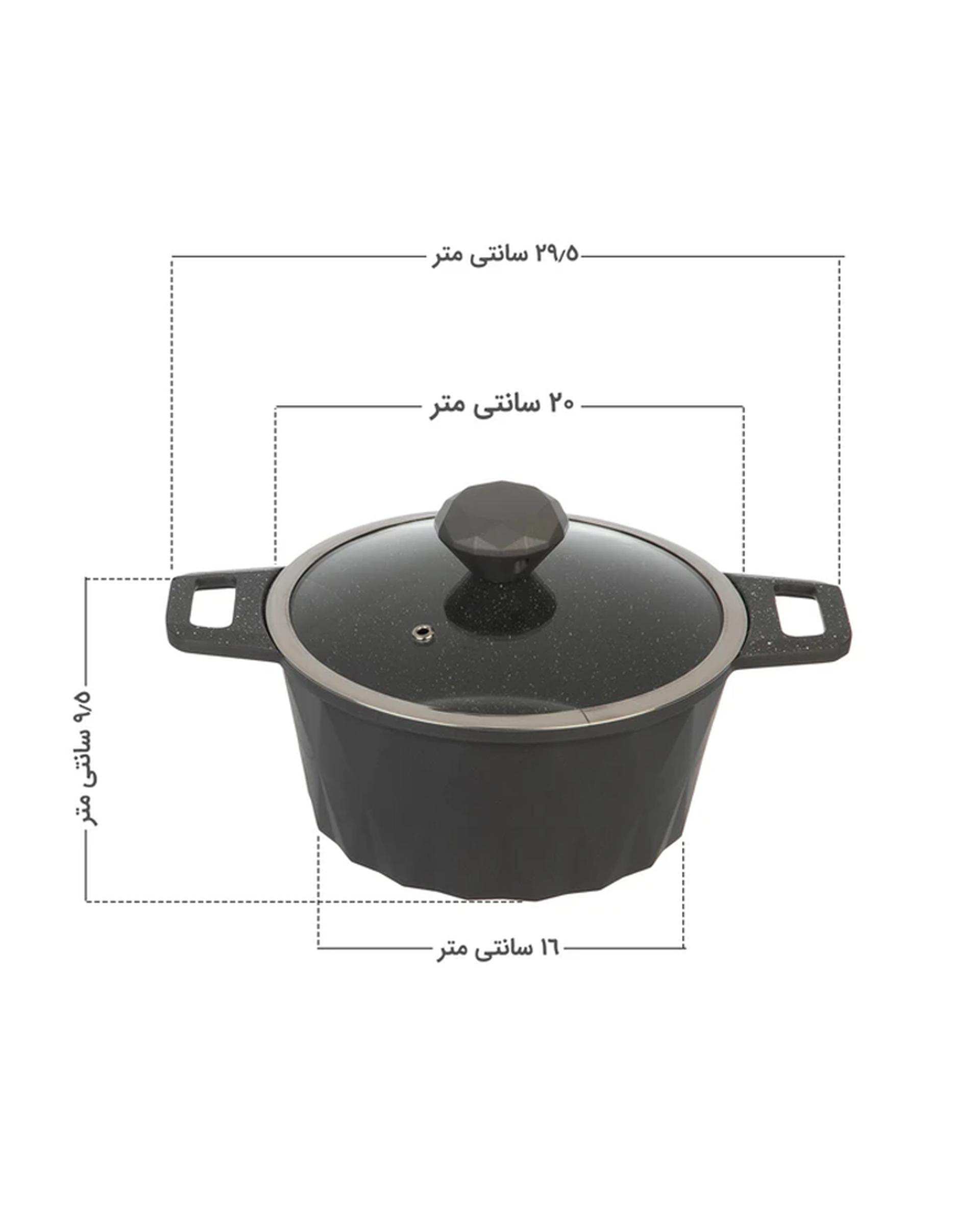 قابلمه مشکی تکنو Tecno مدل دایموند سایز 20