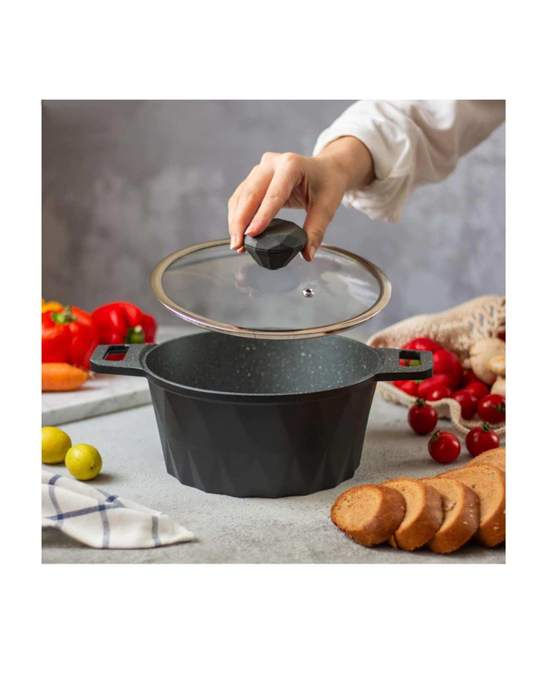 قابلمه مشکی تکنو Tecno مدل دایموند سایز 24