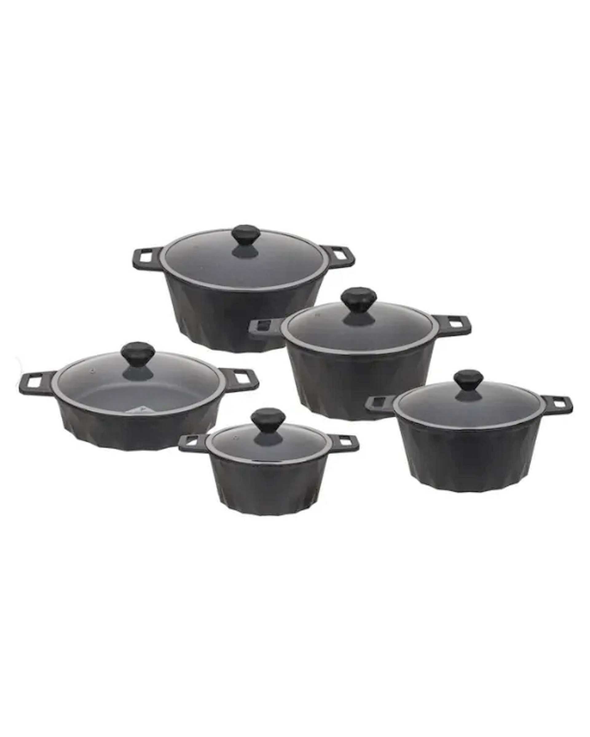 سرویس قابلمه 10 پارچه طوسی تکنو Tecno مدل دایموند