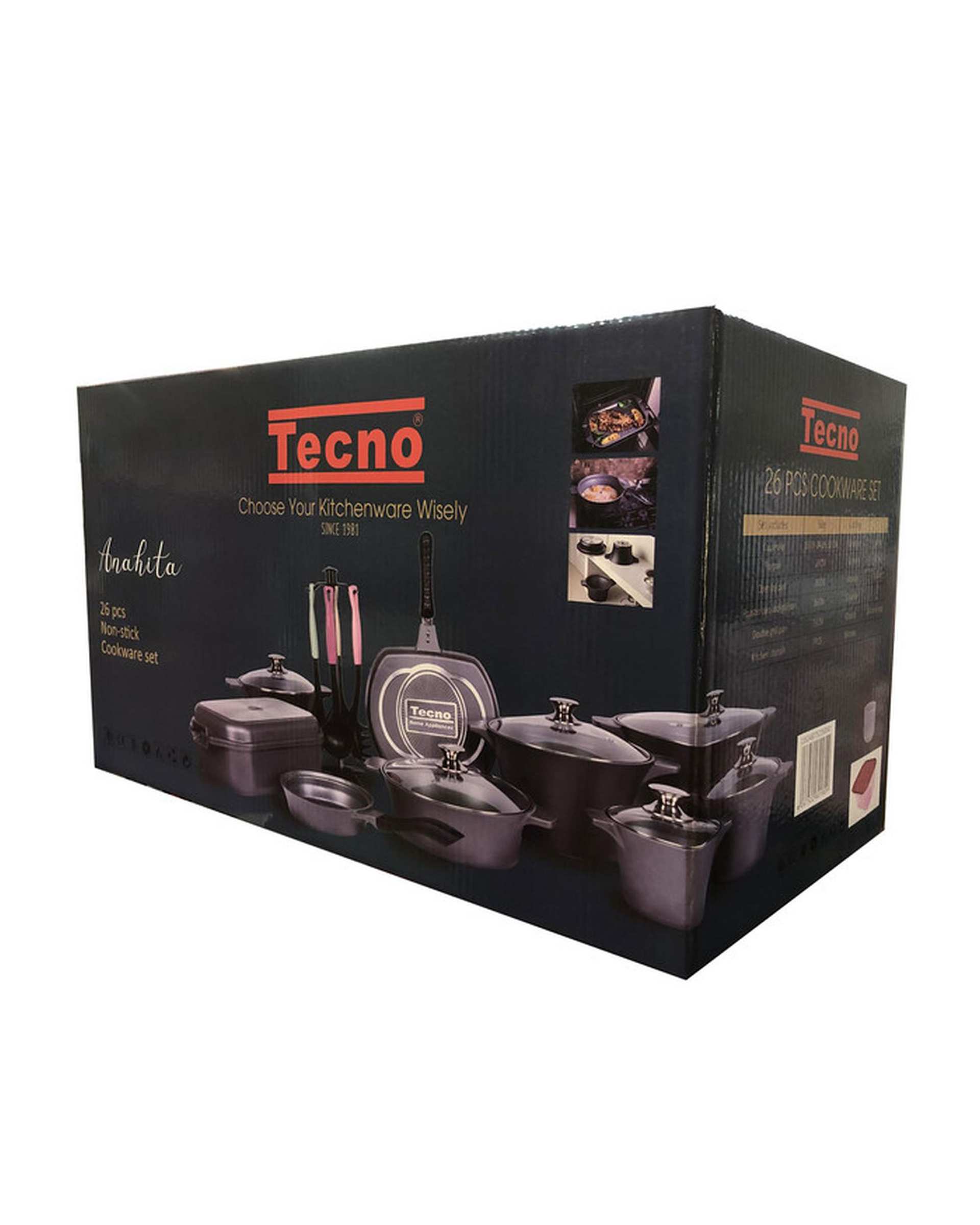 سرویس قابلمه 26 پارچه مشکی تکنو Tecno مدل آناهیتا