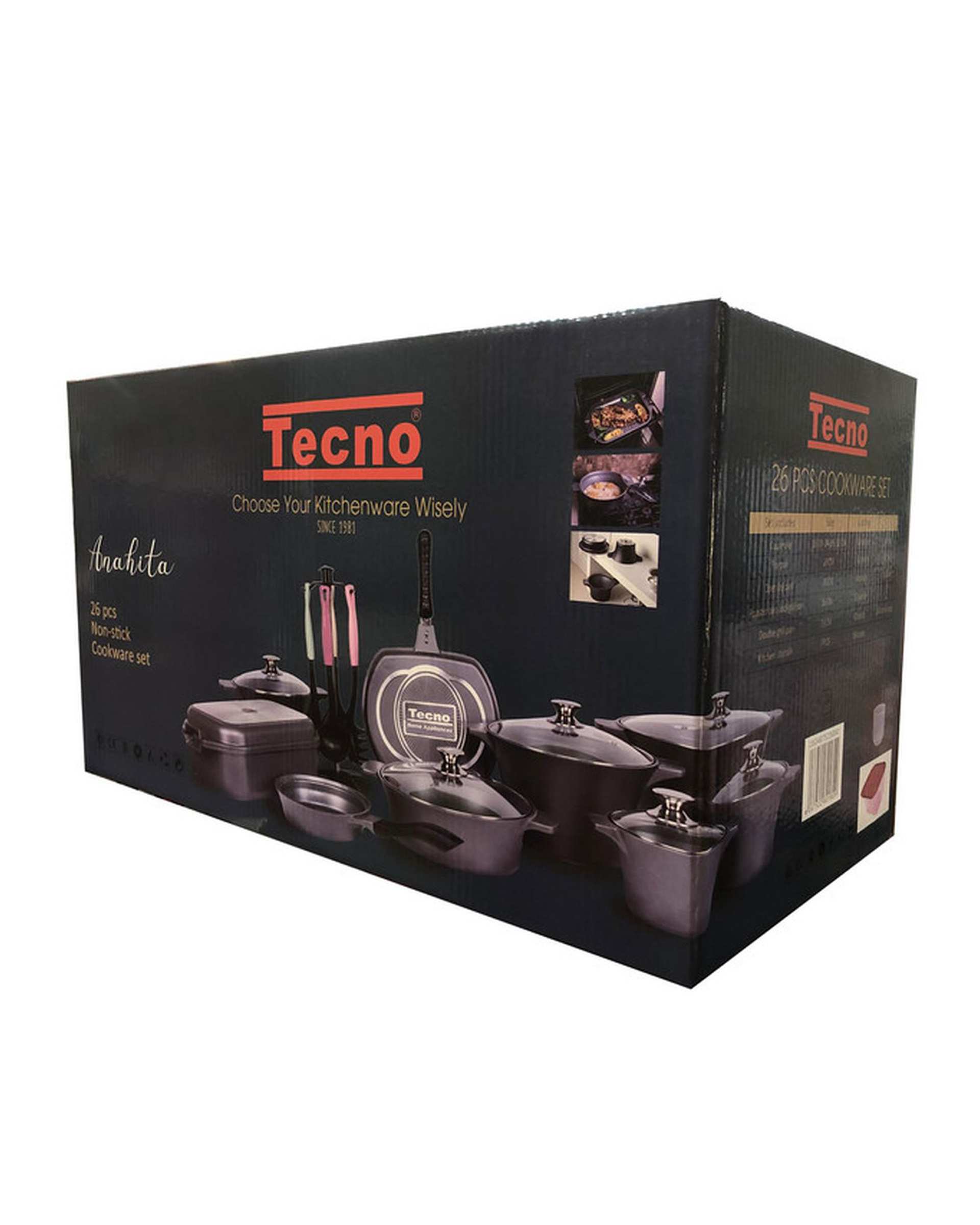 سرویس قابلمه 26 پارچه طوسی تکنو Tecno مدل آناهیتا