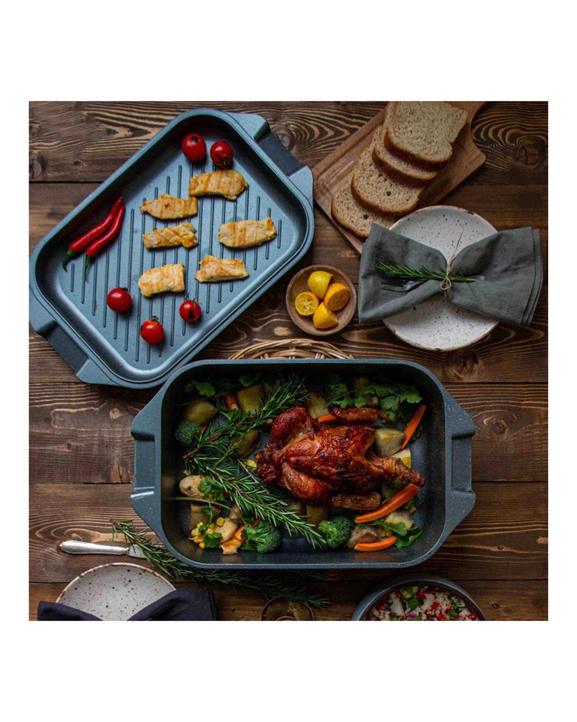 تابه و رستر بژ تکنو Tecno مدل آناهیتا سایز 35