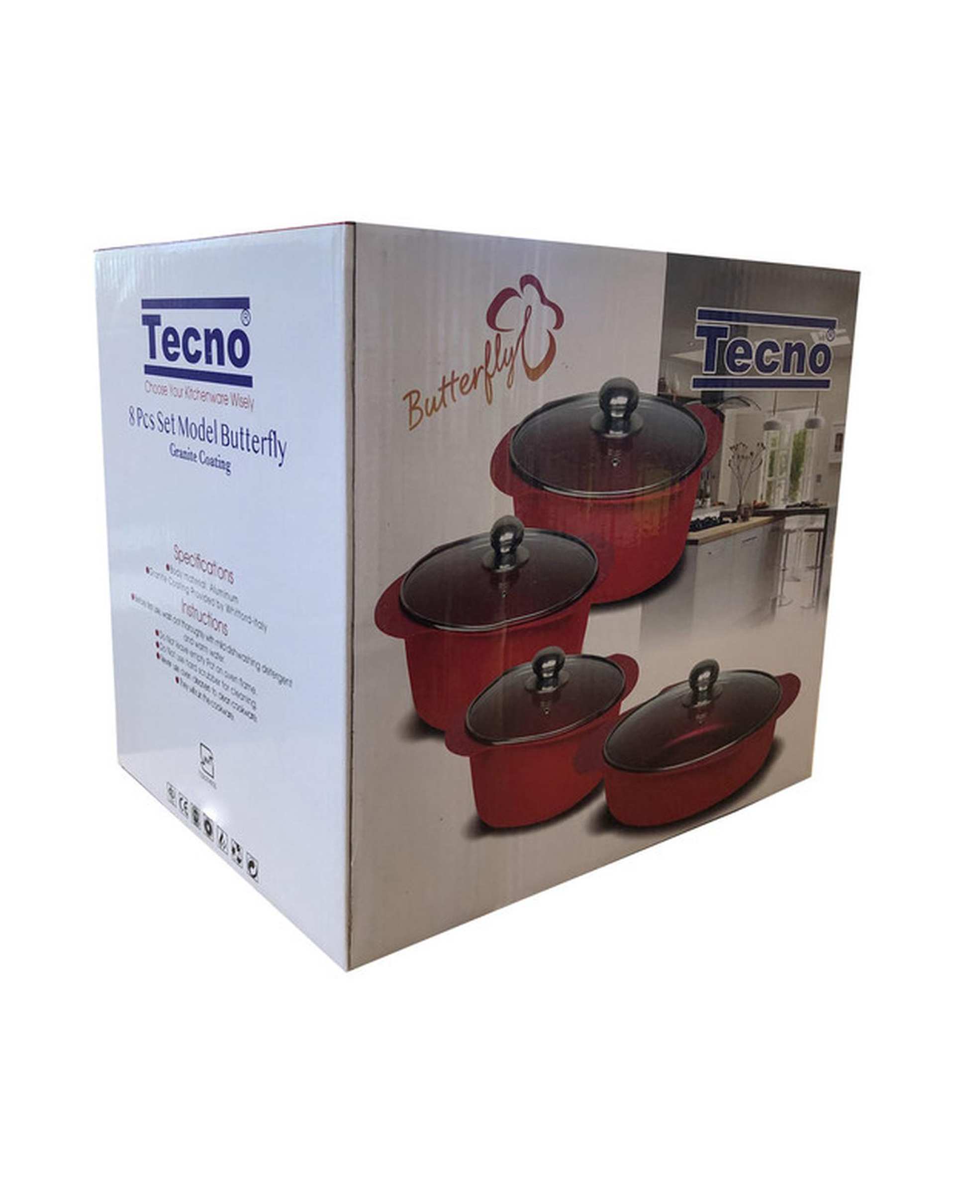 سرویس قابلمه 10 پارچه مشکی تکنو Tecno مدل پروانه