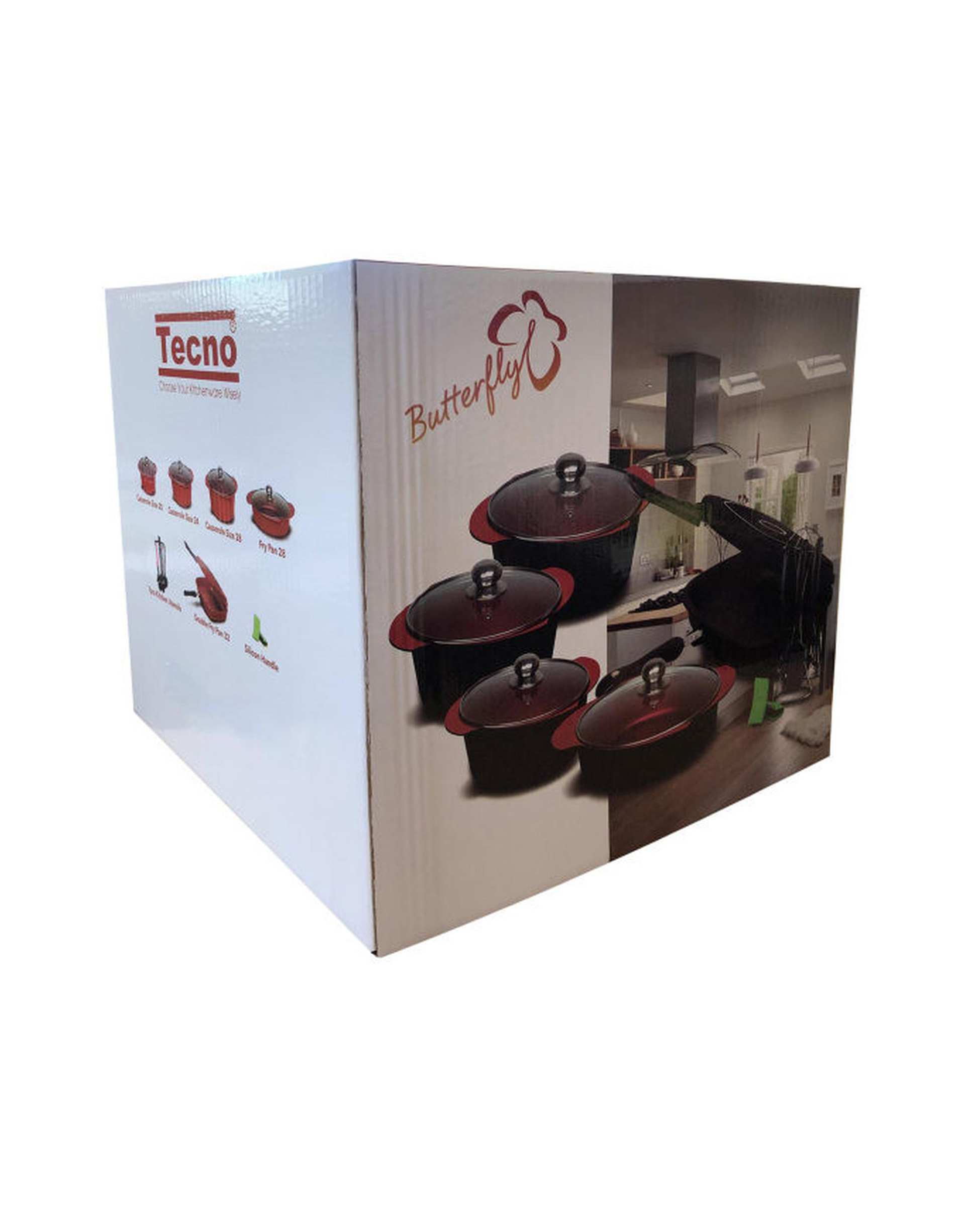 سرویس قابلمه 19 پارچه مشکی تکنو Tecno مدل پروانه