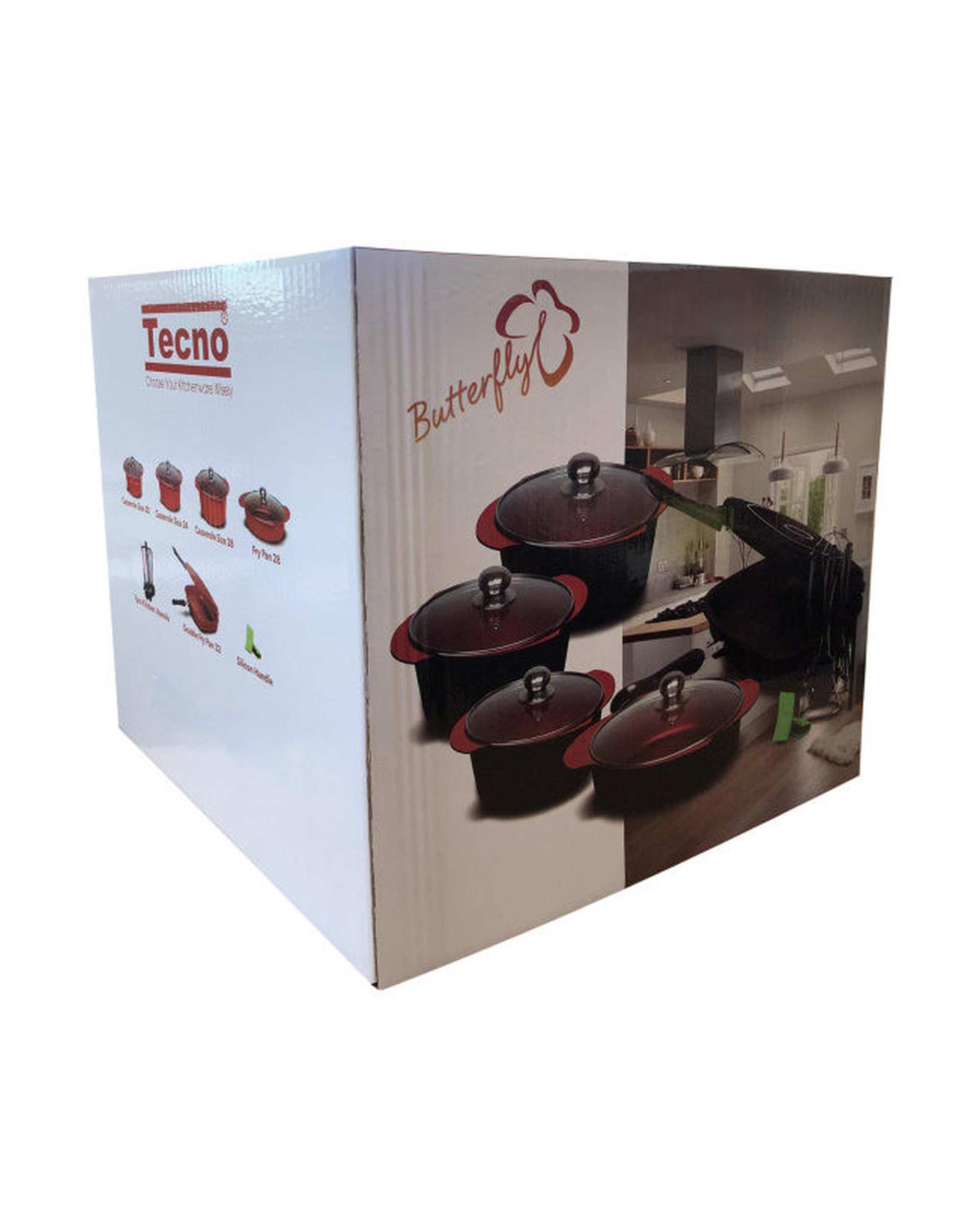 سرویس قابلمه 19 پارچه سرمه ای تکنو Tecno پروانه