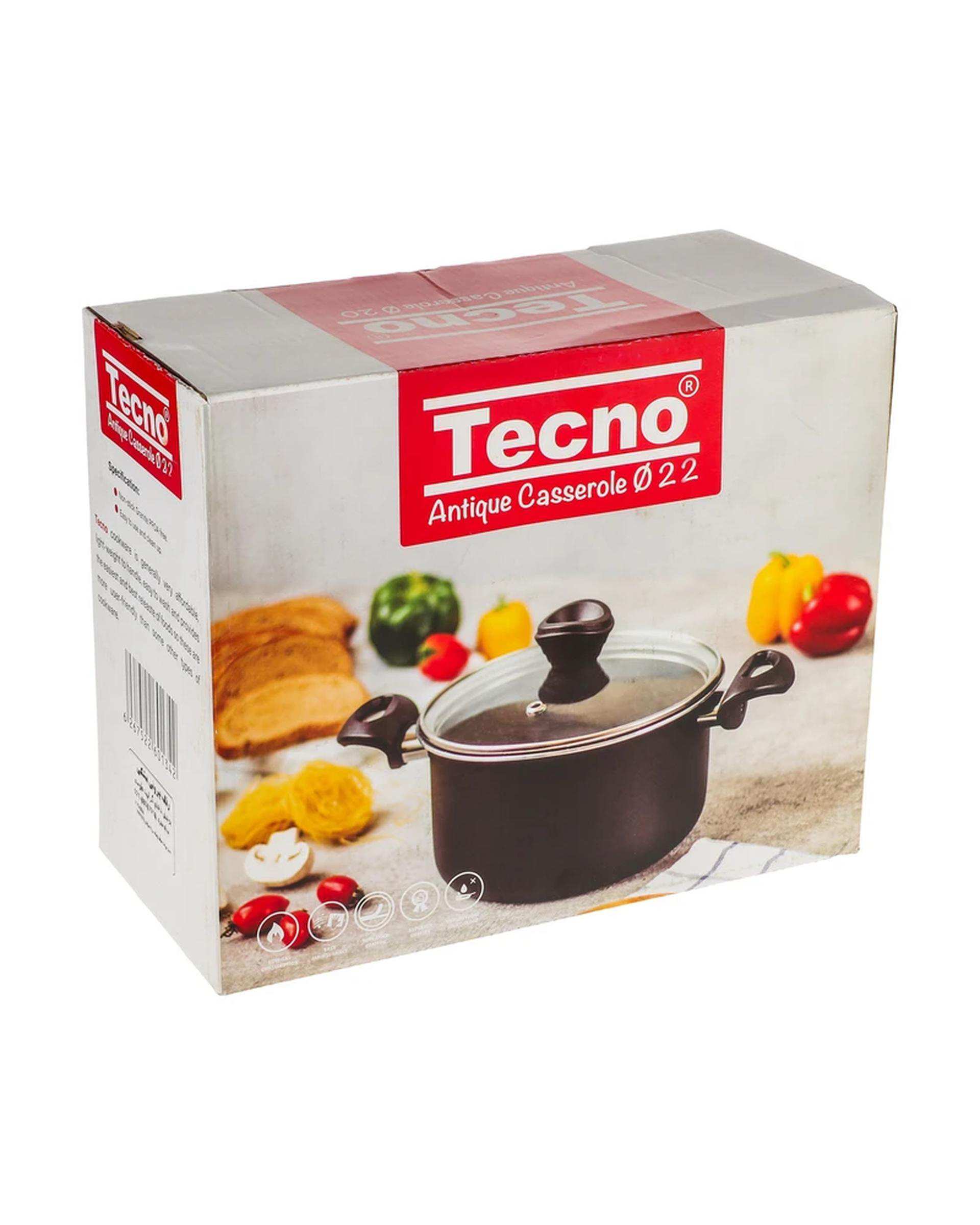 قابلمه مشکی تکنو Tecno مدل آنتیک سایز 24