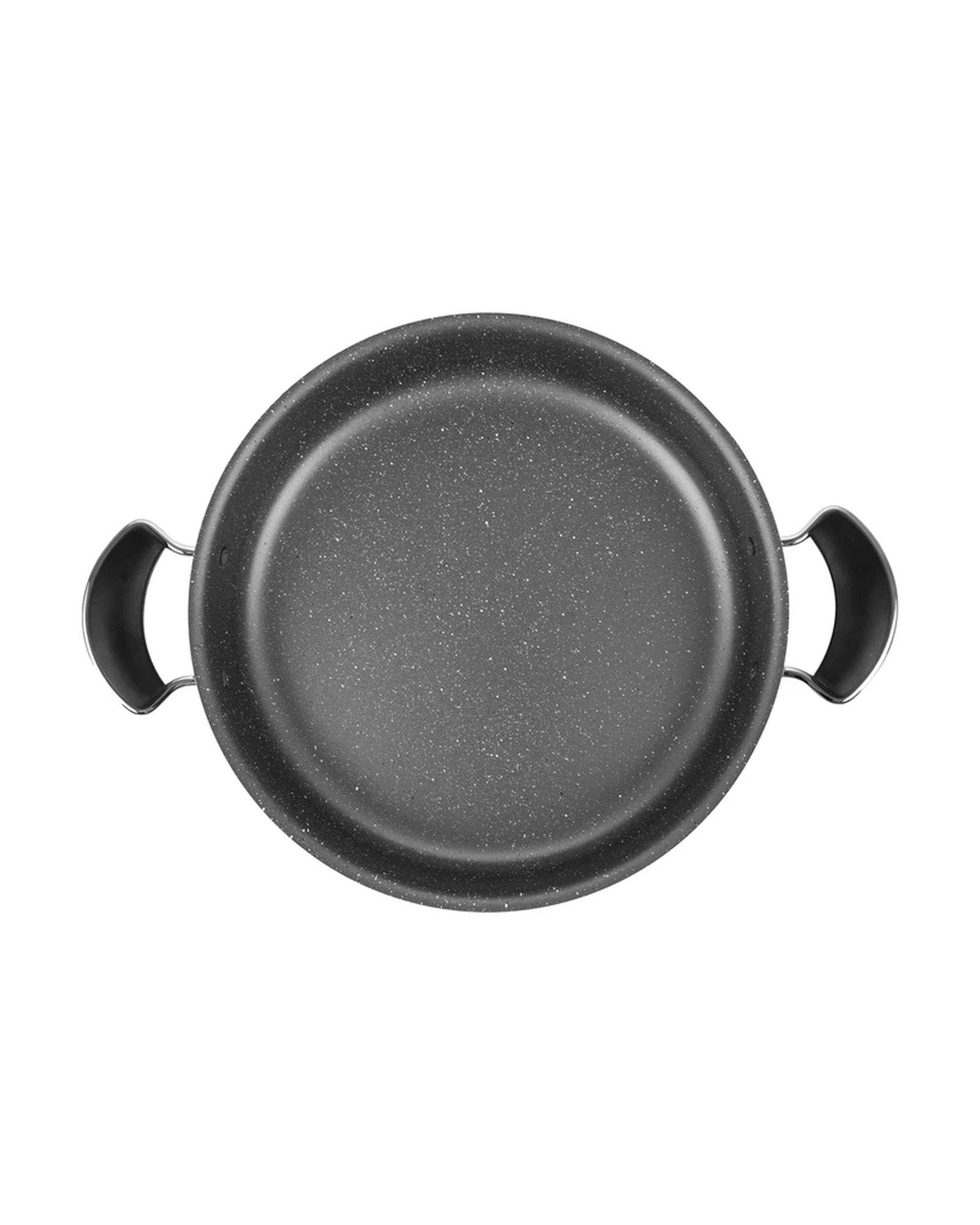 تابه دو دسته مشکی بدون درب تکنو Tecno مدل آنتیک سایز 24