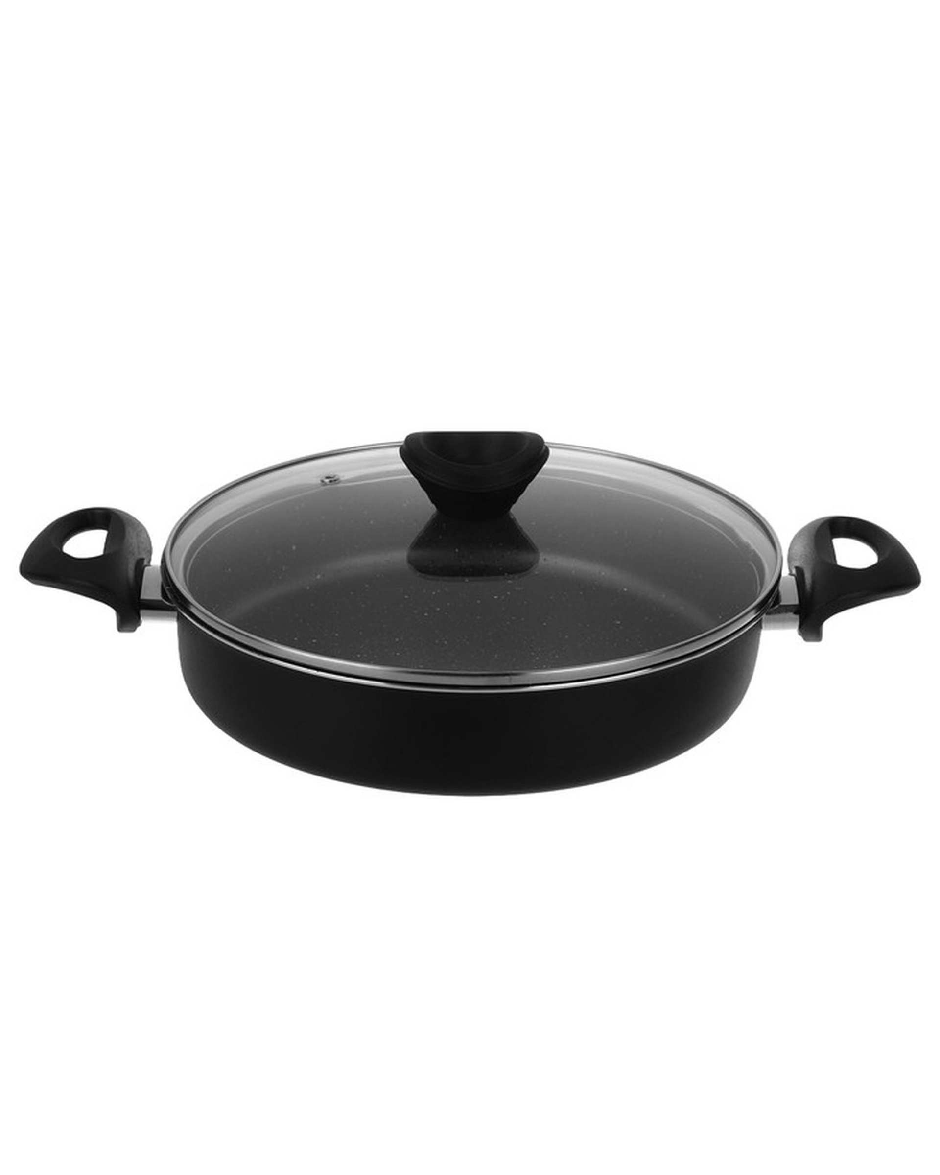 تابه دو دسته مشکی تکنو Tecno مدل آنتیک سایز 28