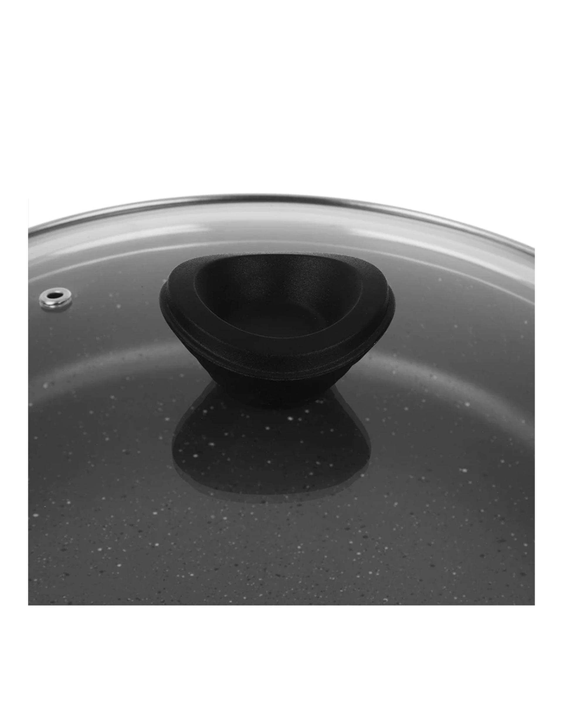 تابه دو دسته مشکی تکنو Tecno مدل آنتیک سایز 28