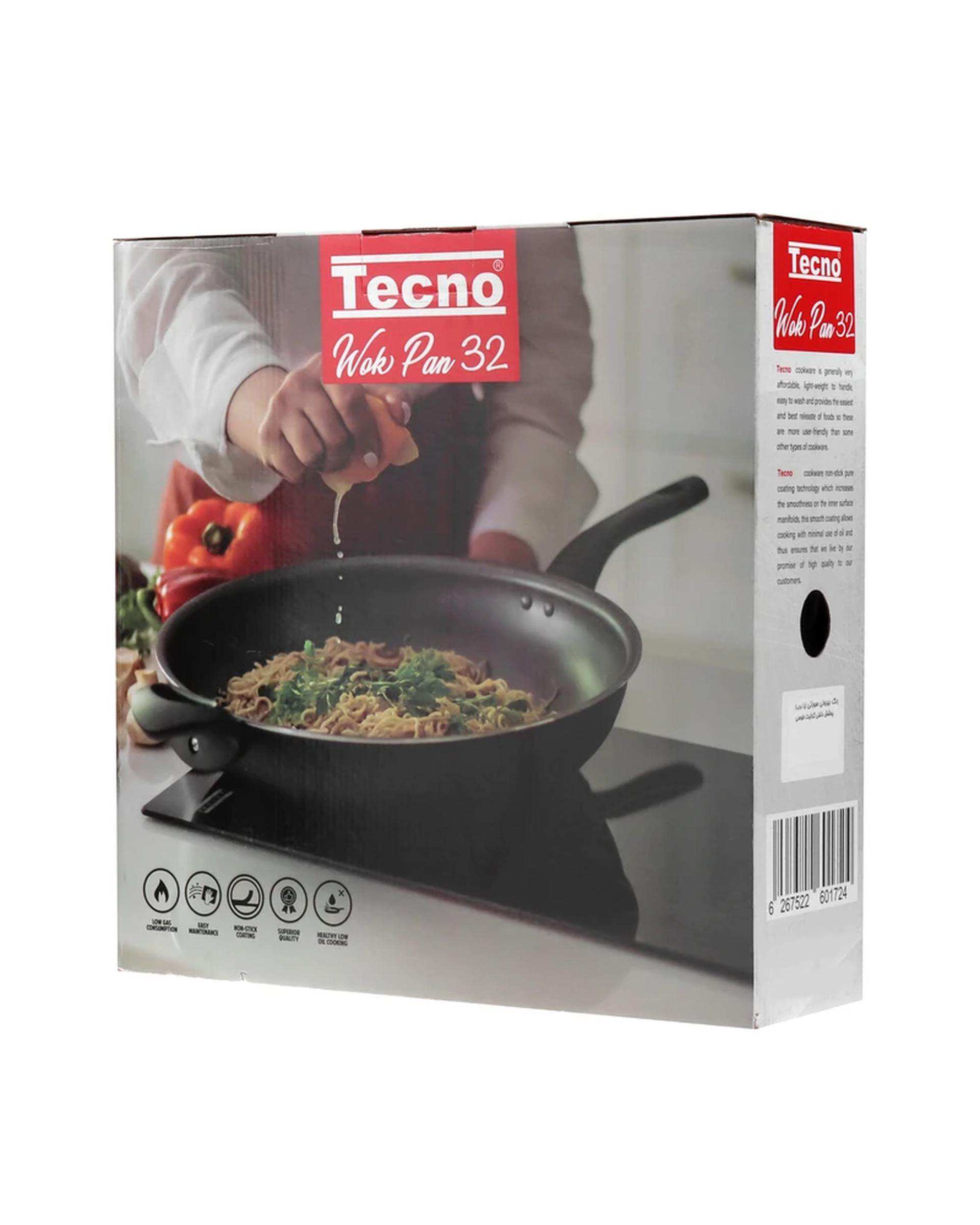 تابه بدون درب وک مشکی تکنو Tecno سایز 32