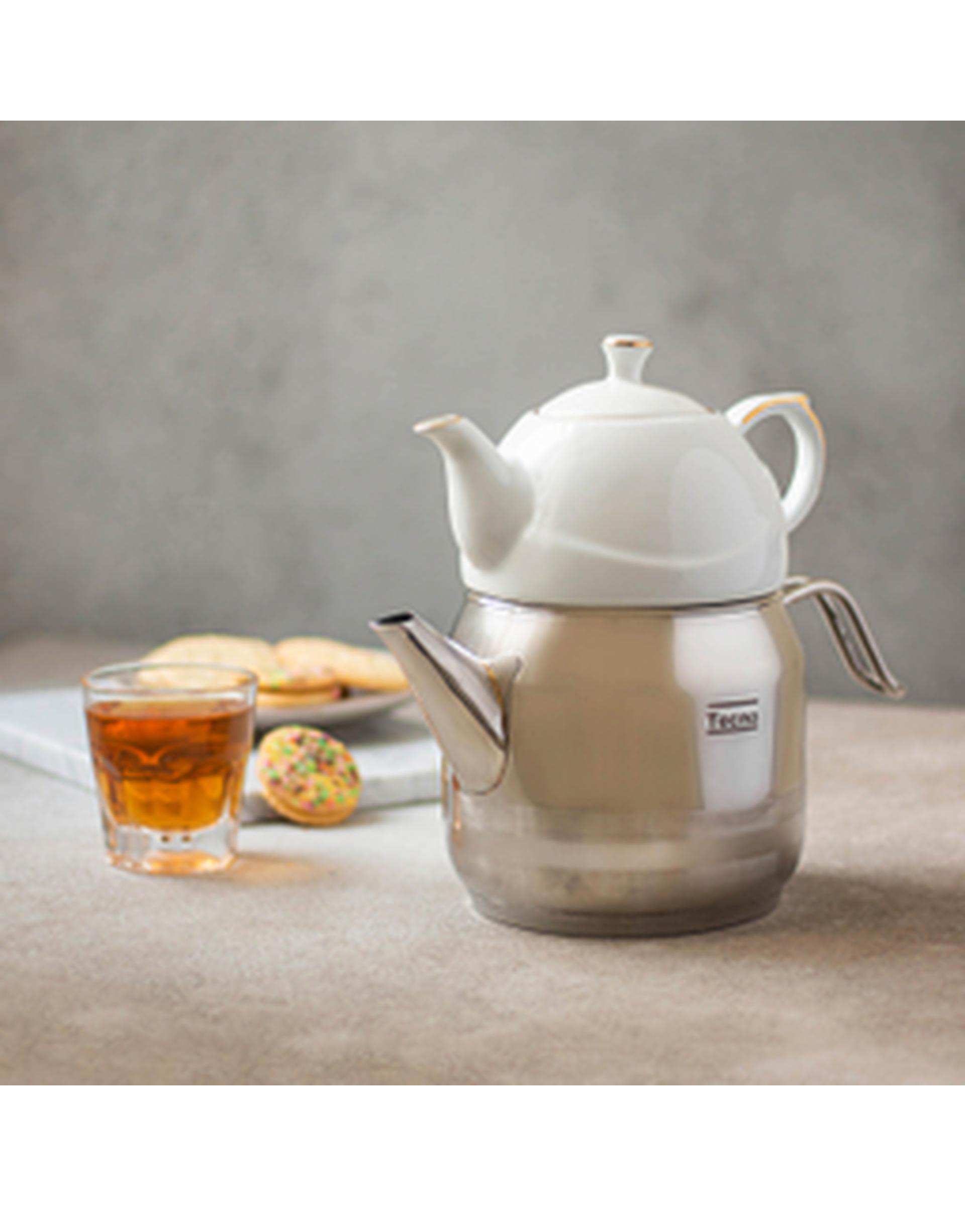 ست کتری و قوری استیل تکنو Tecno ظرفیت 2.5 لیتر