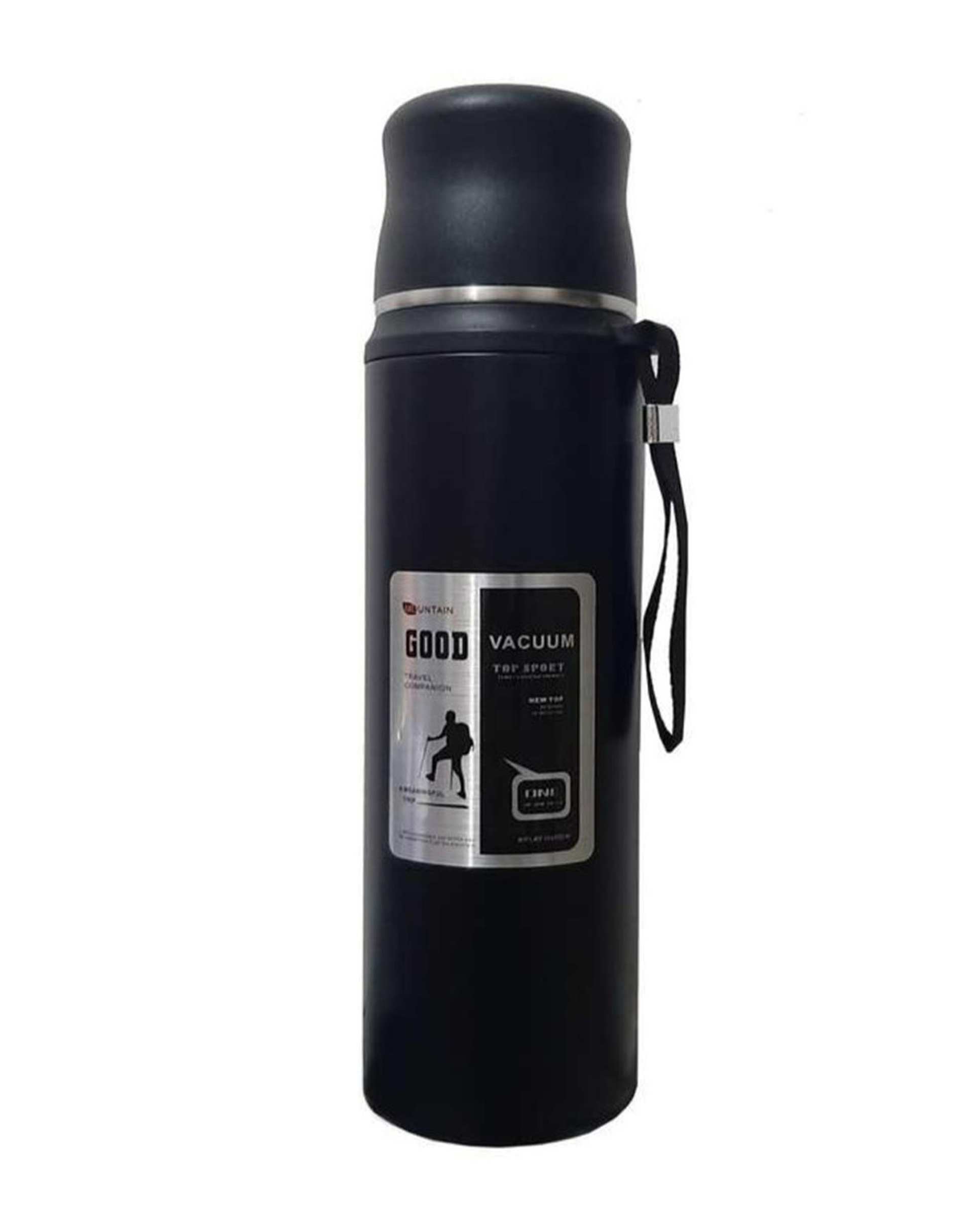 فلاسک کوهنوردی مشکی مدل GOOD گنجایش 1 لیتر