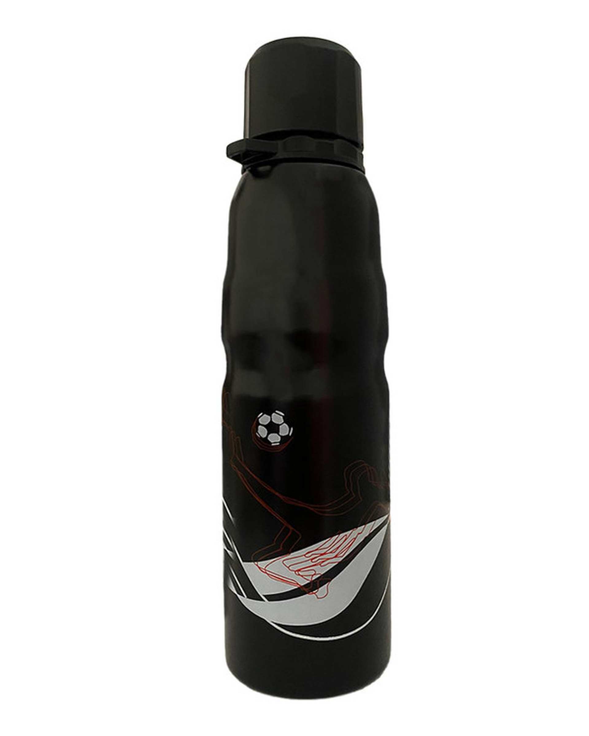 قمقمه ورزشی مشکی مدل استیل گنجایش 0.6 لیتر