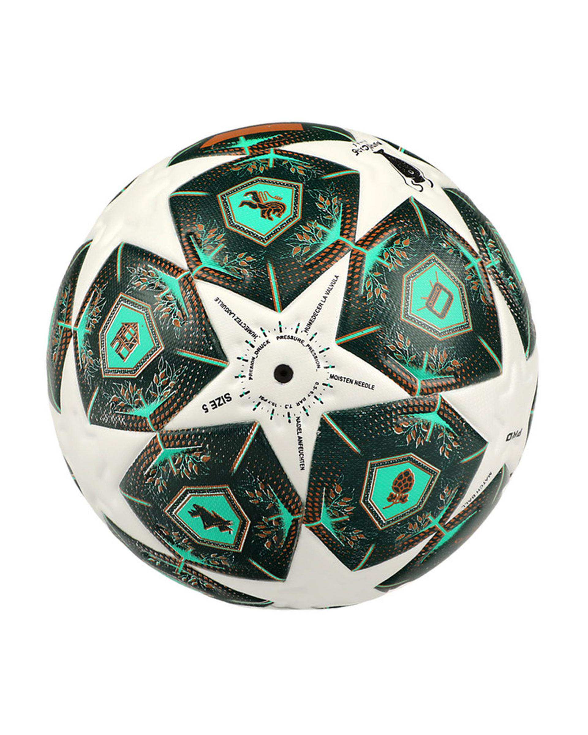 توپ فوتبال چرمی سبز کله غازی مدل چمپیونز لیگ 2025 سایز 5