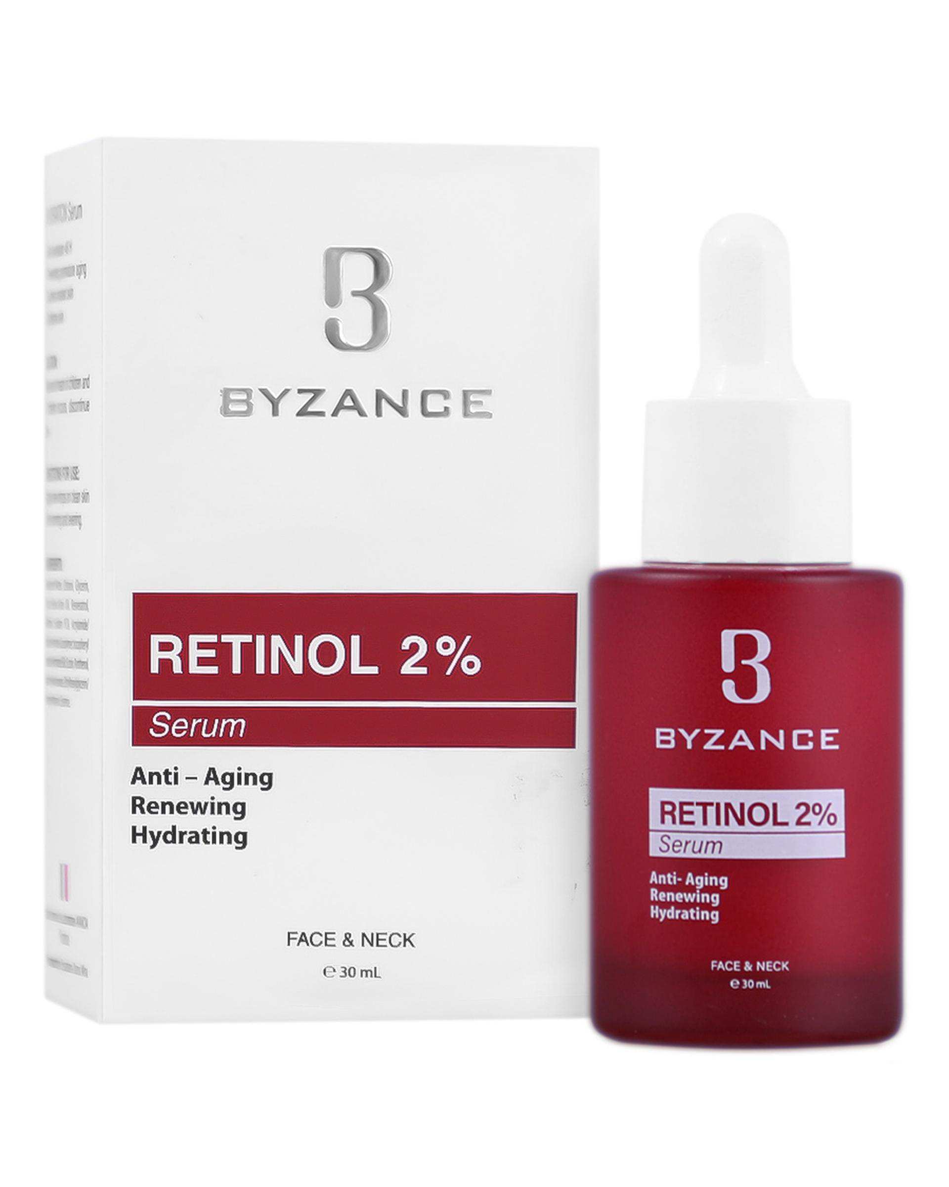 سرم ضد چروک قوی صورت و گردن بیزانس Byzance حاوی رتینول 2 درصد حجم 30ml