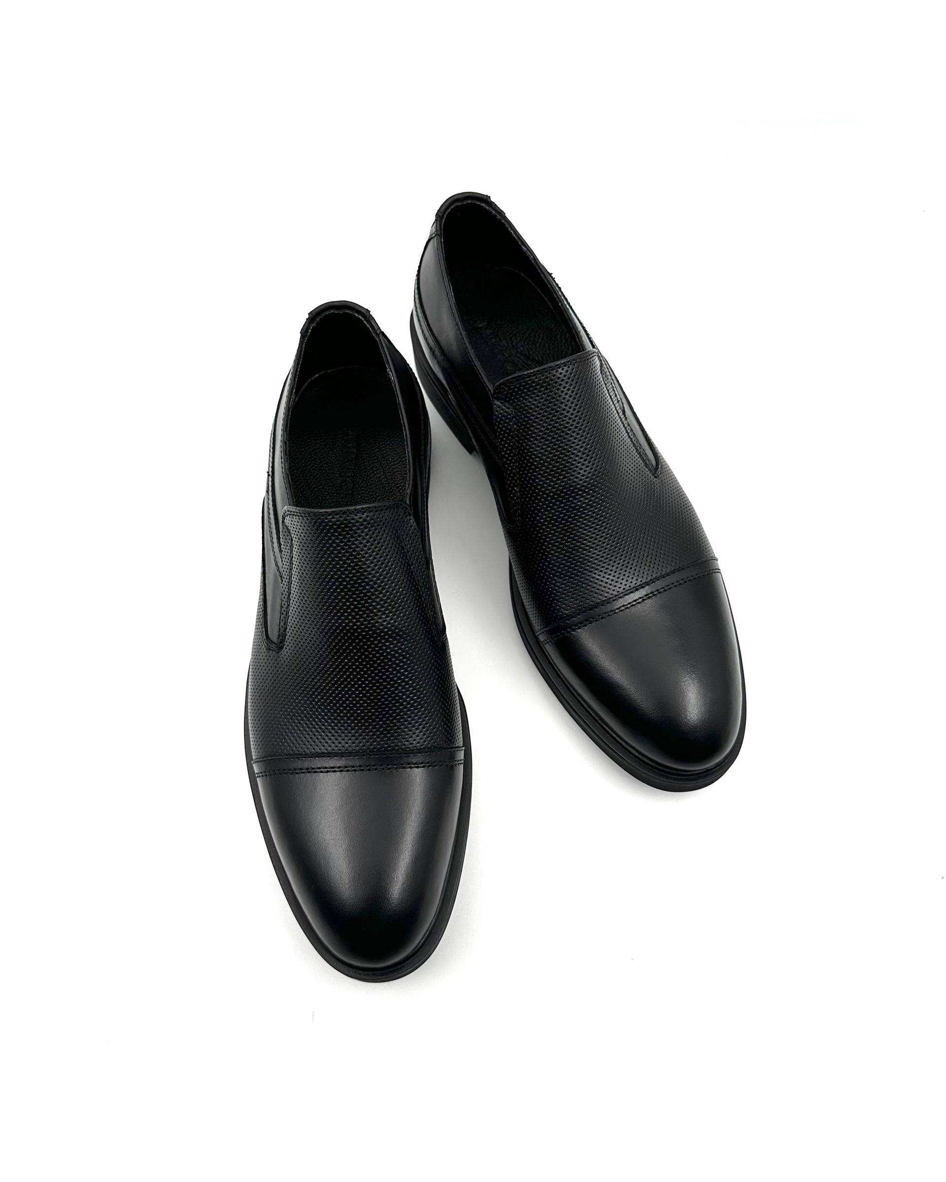 کفش چرم مردانه رسمی مشکی چرم میخچی Mikhchi Leather مدل E115