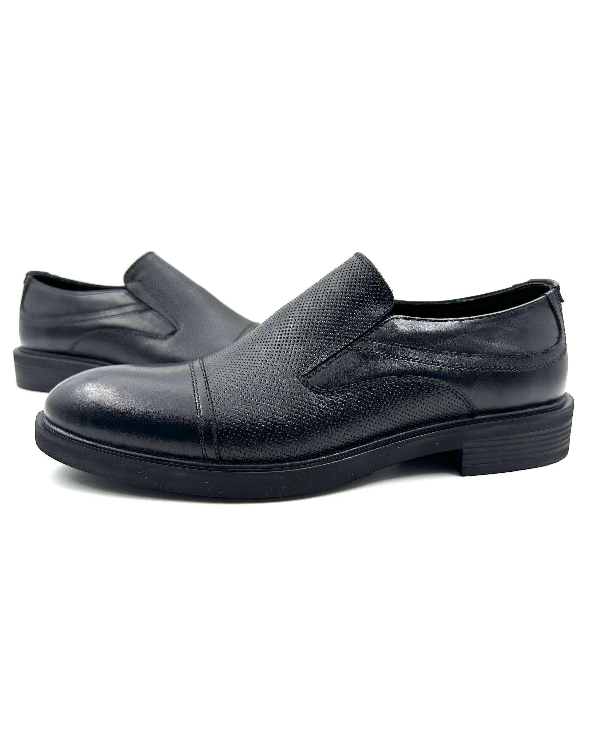 کفش چرم مردانه رسمی مشکی چرم میخچی Mikhchi Leather مدل E115