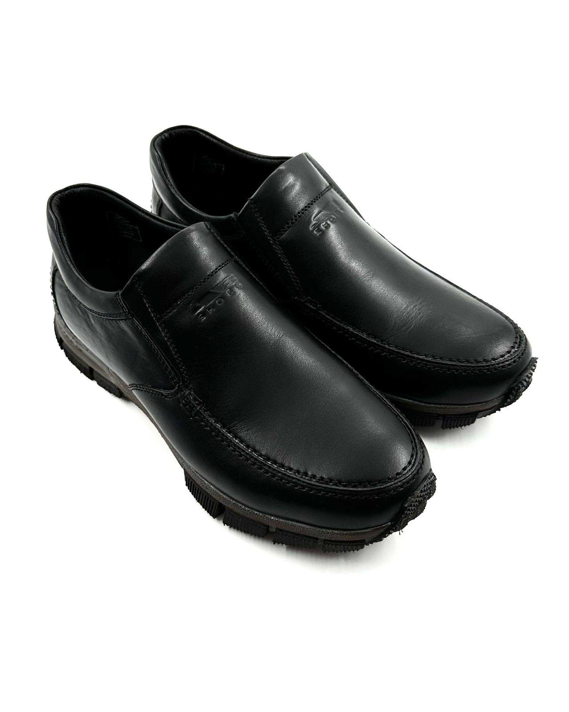 کفش چرم مردانه طبی ارتوپدیک مشکی چرم میخچی Mikhchi Leather مدل F305