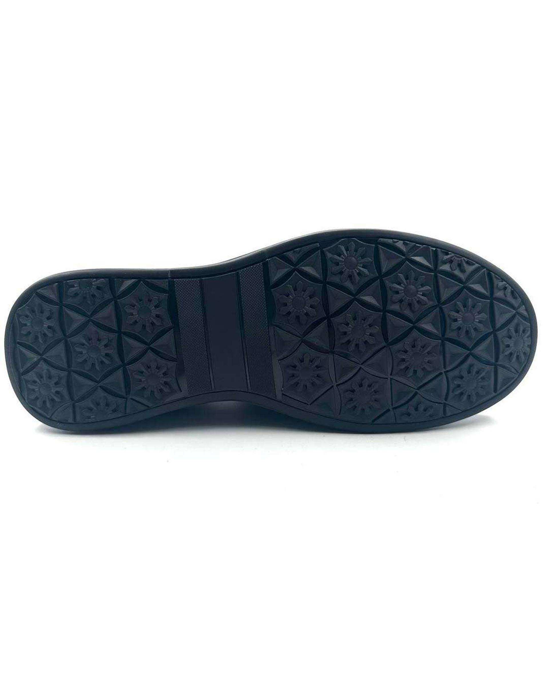 کفش چرم مردانه ارتوپدیک طبی مشکی چرم میخچی Mikhchi Leather مدل H25