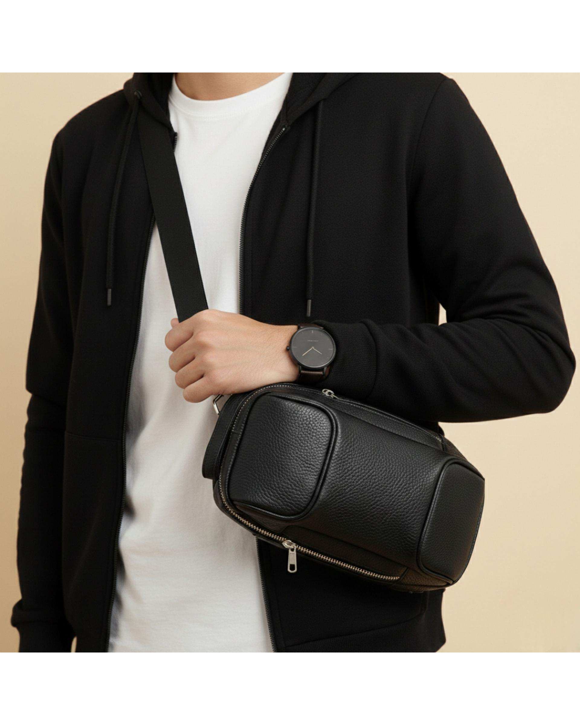 کیف چرم مردانه کراس بادی چرم میخچی Mikhchi Leather مدل K1016