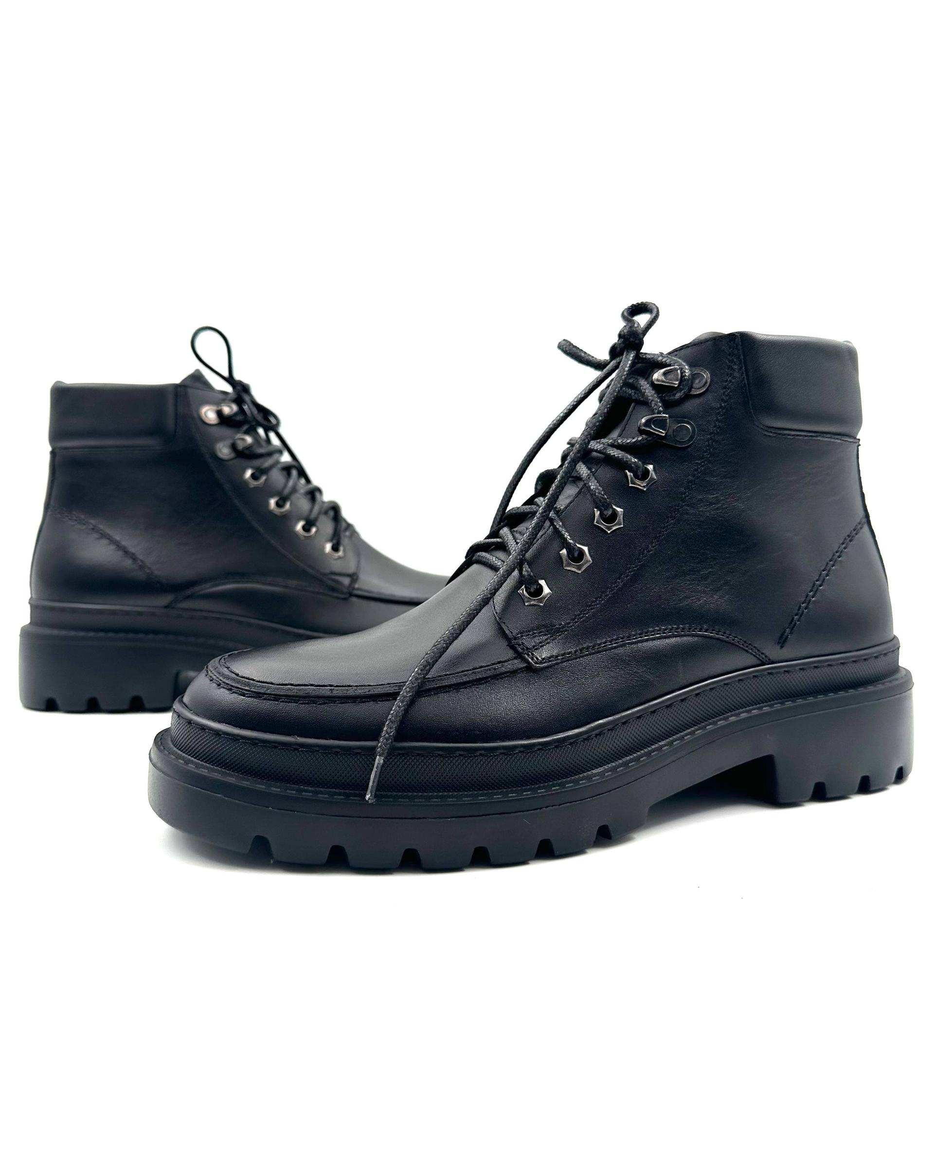 بوت چرم مردانه مشکی طبی مشکی چرم میخچی Mikhchi Leather مدل M720