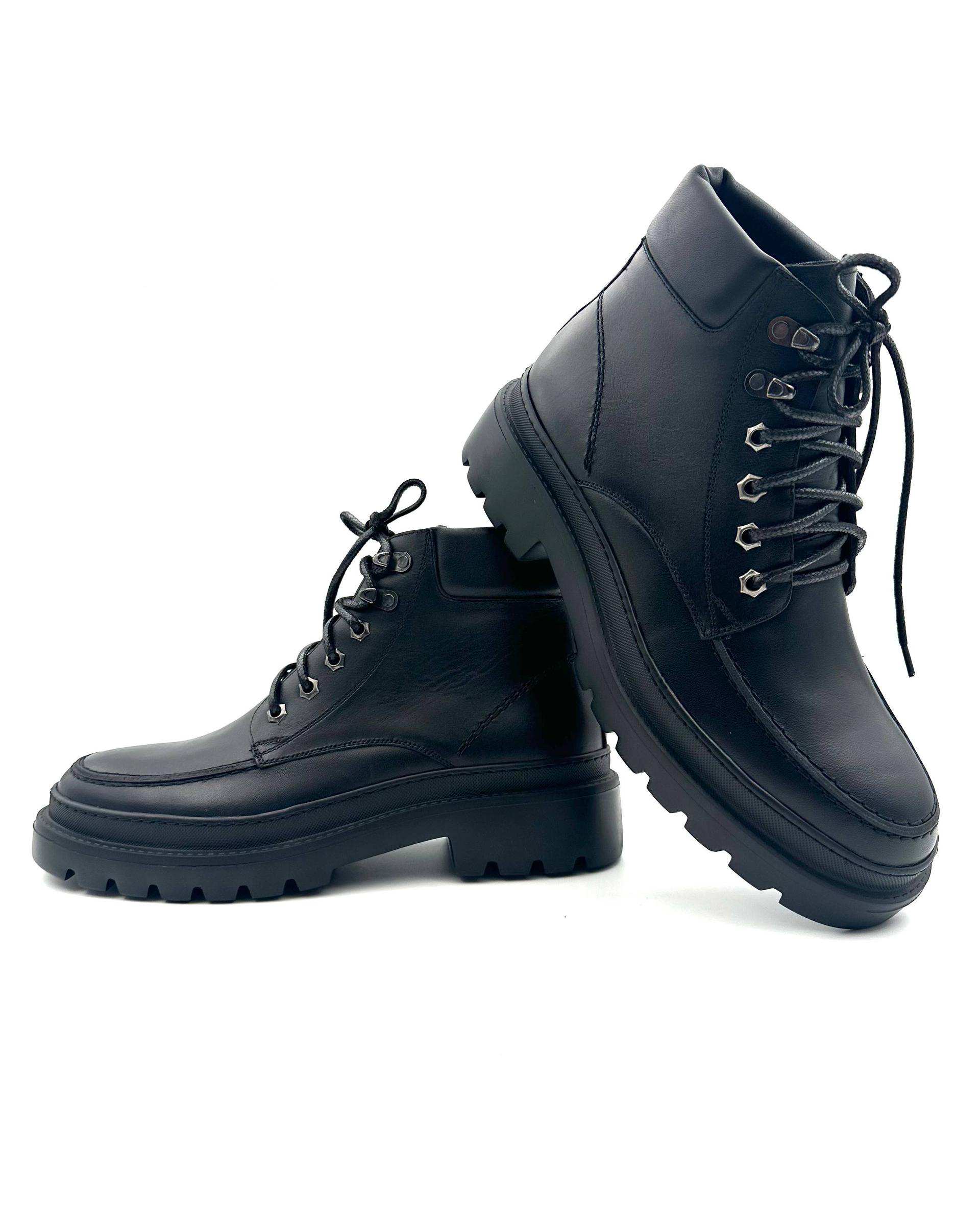 بوت چرم مردانه مشکی طبی مشکی چرم میخچی Mikhchi Leather مدل M720