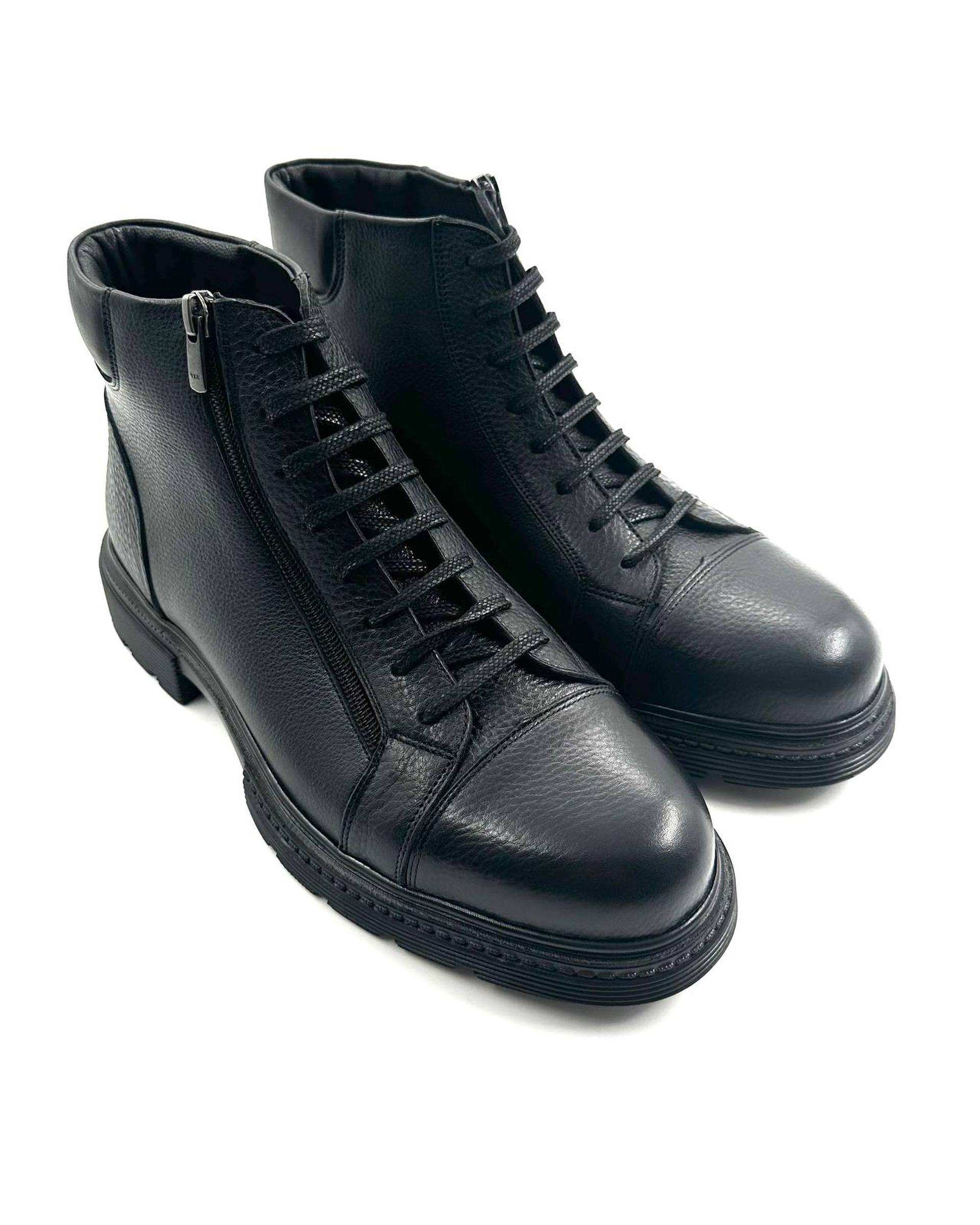 بوت چرم مردانه مشکی طبی مشکی چرم میخچی Mikhchi Leather مدل M426