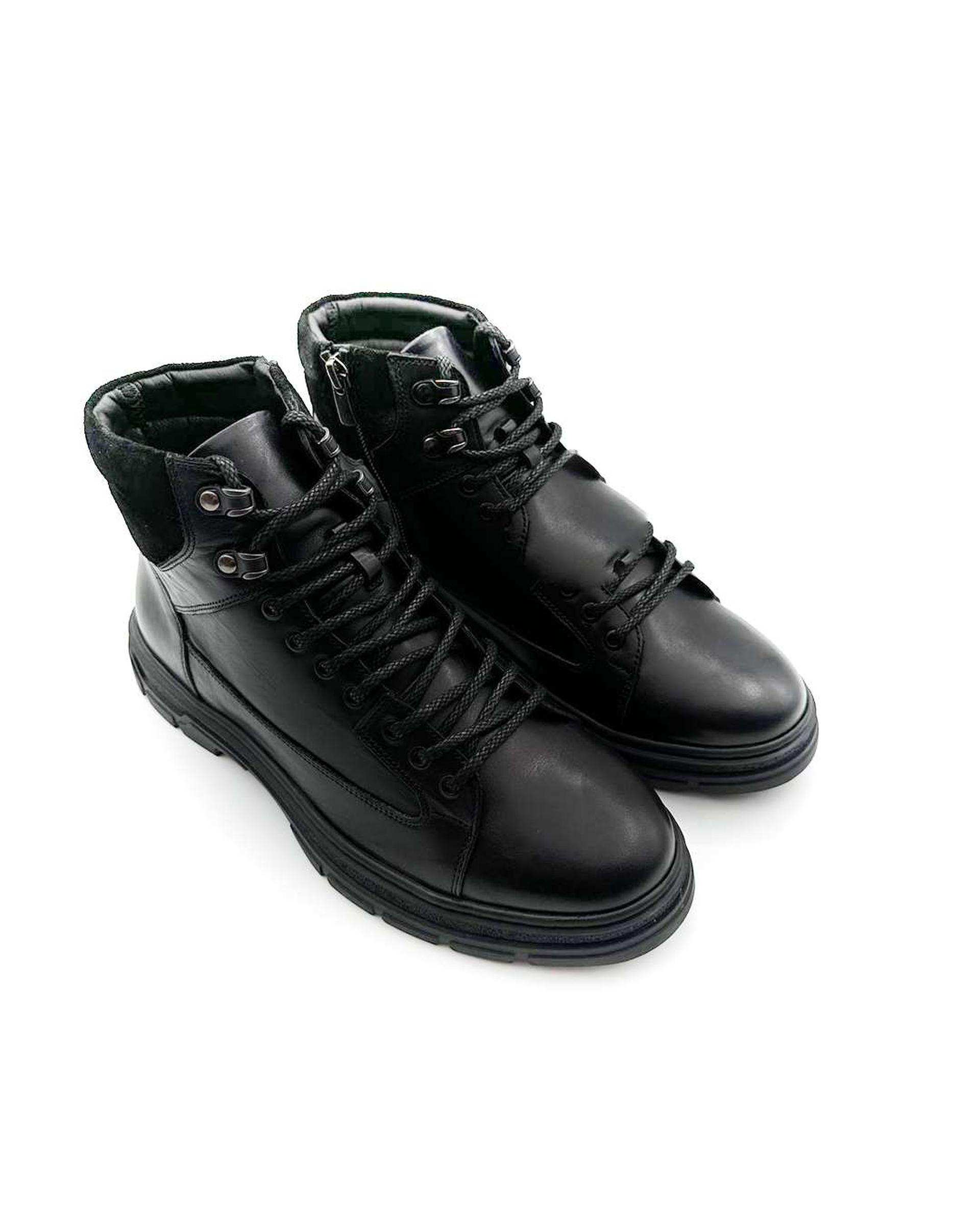 بوت چرم مردانه مشکی طبی مشکی چرم میخچی Mikhchi Leather مدل P16