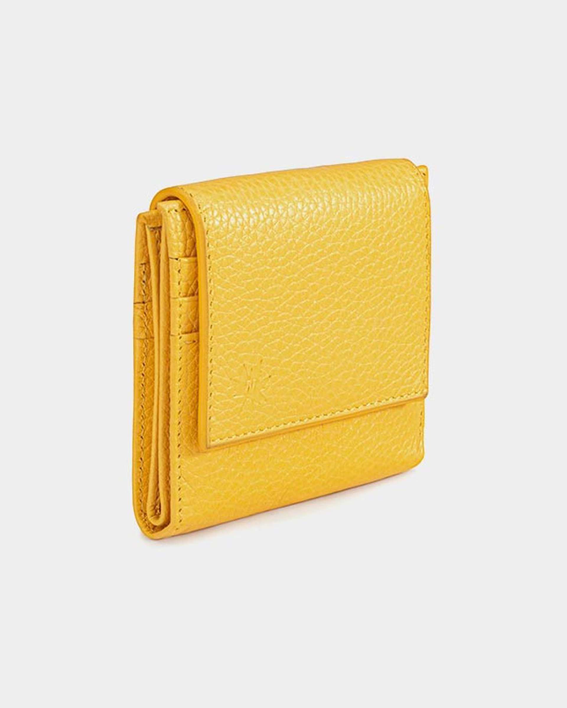 کیف پول چرم زنانه زرد نوین چرم Novincharm مدل رناتا Fm- PW3182