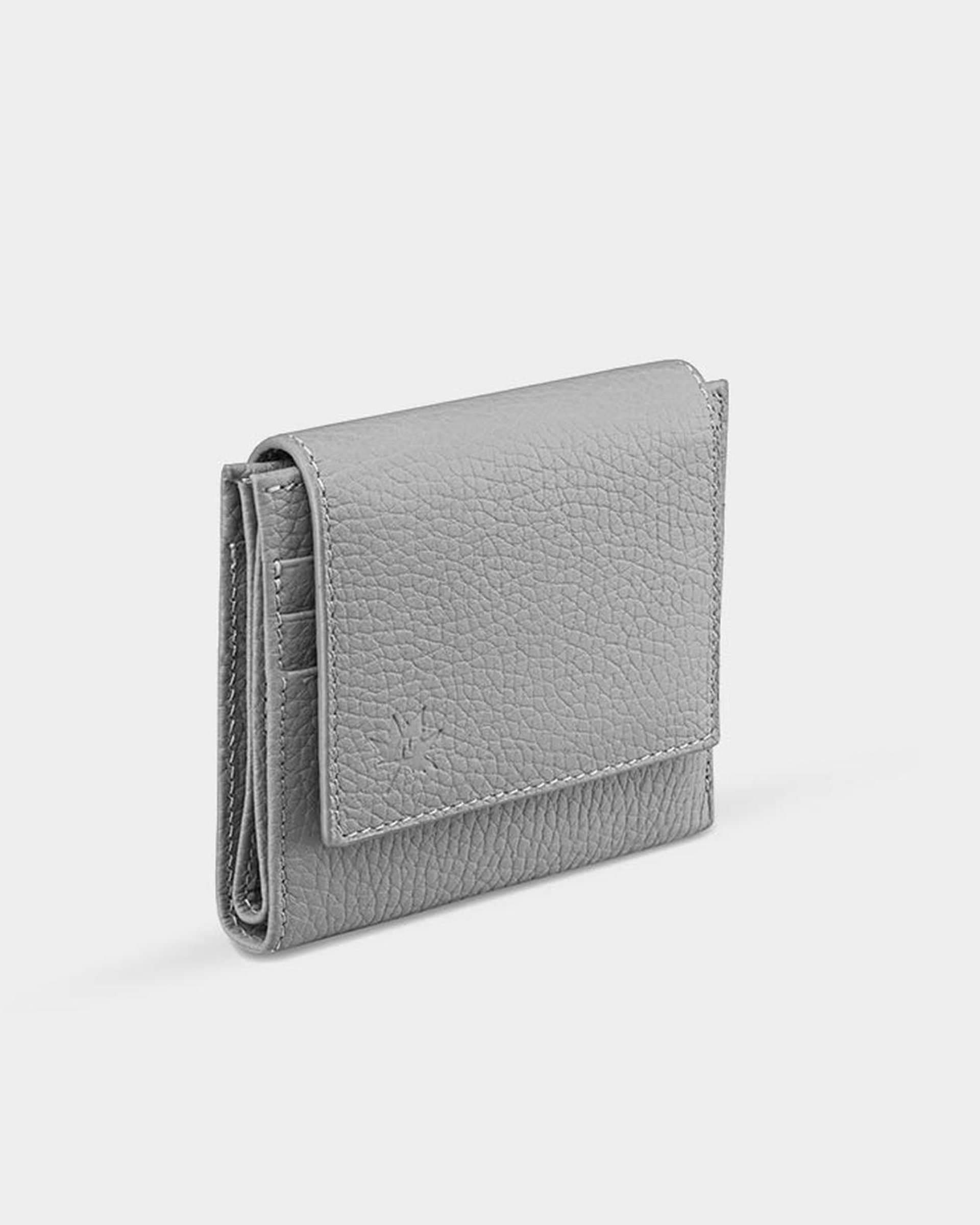 کیف پول چرم زنانه طوسی نوین چرم Novincharm مدل رناتا Fm- PW3182