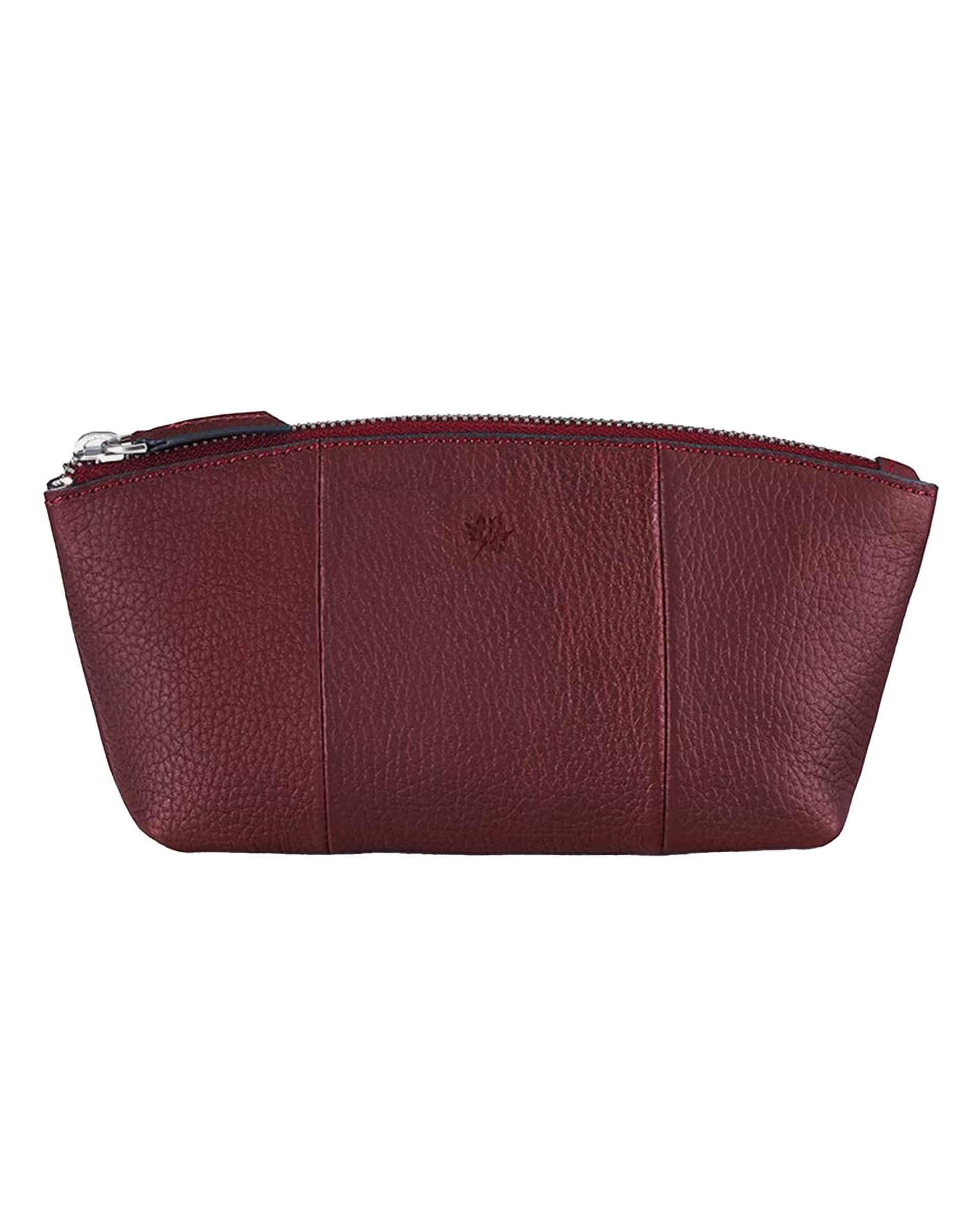 کیف آرایشی چرم زرشکی نوین چرم Novincharm مدل دونا Fm- CBX0351