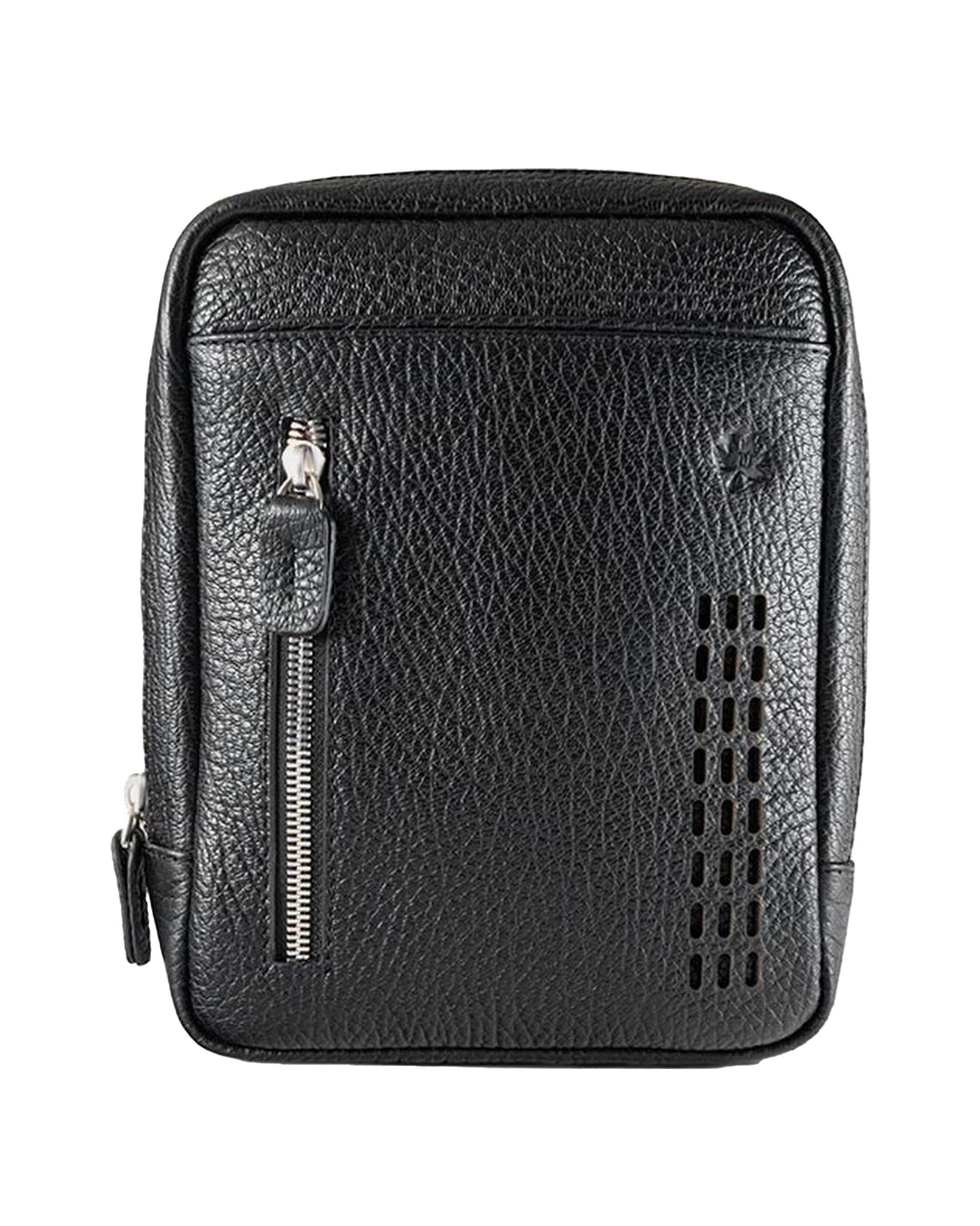 کیف چرم کراس بادی مشکی نوین چرم Novincharm مدل رادمان MSB3973