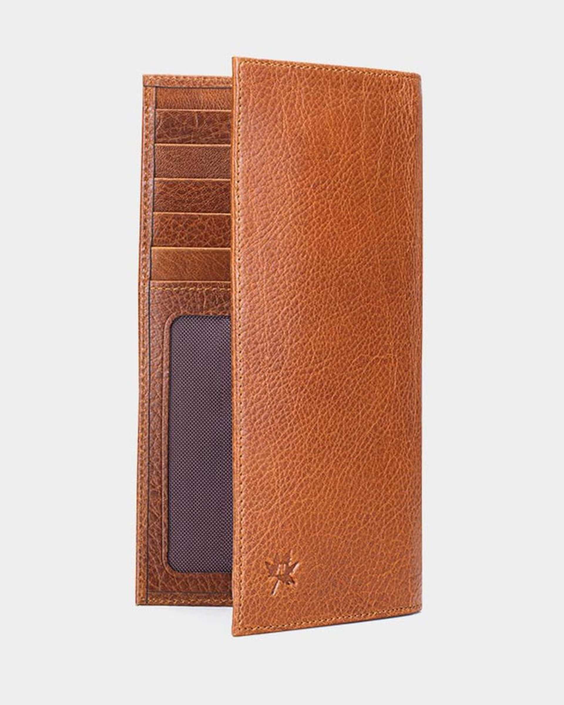 کیف پول کتی چرم عسلی نوین چرم Novincharm مدل واگنر Fm- WT2085 RA