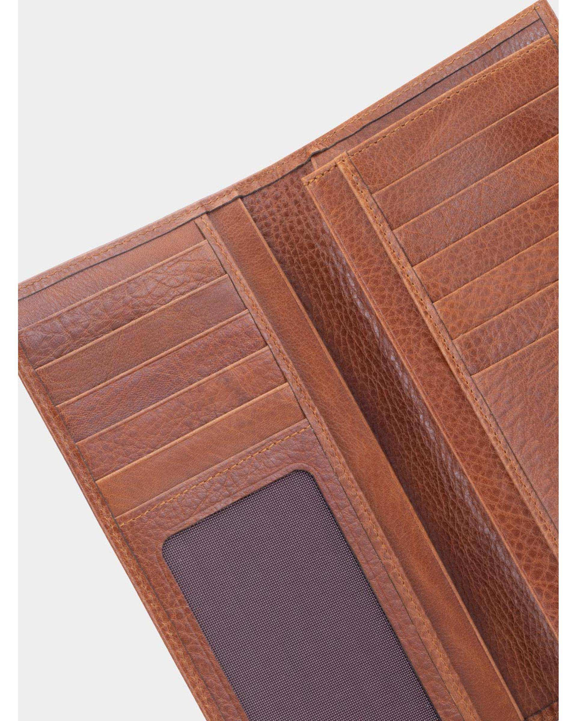 کیف پول کتی چرم عسلی نوین چرم Novincharm مدل واگنر Fm- WT2085 RA