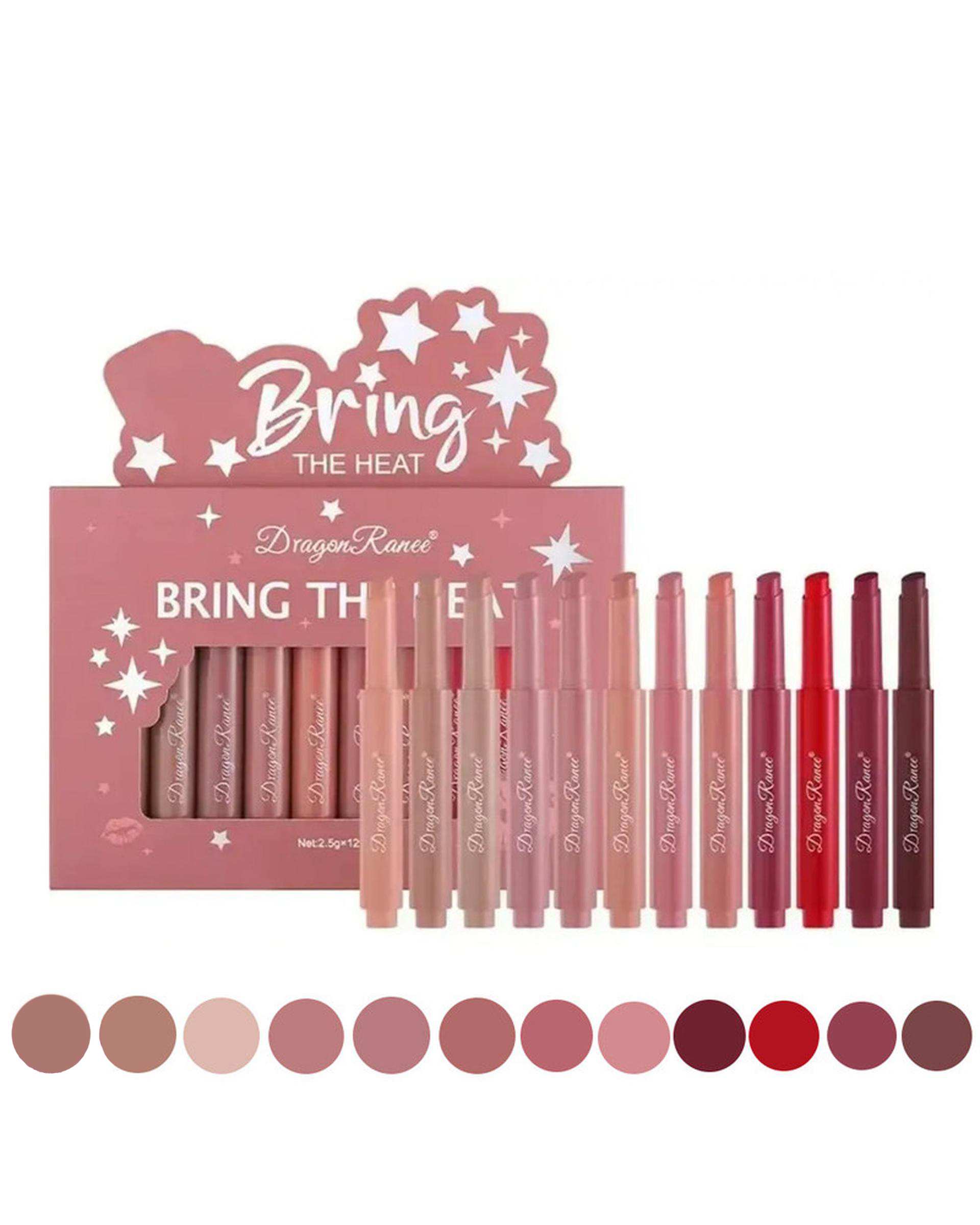 رژ لب مدادی دراگون رانی Dragon Ranee مدل BTH بسته 12 عددی